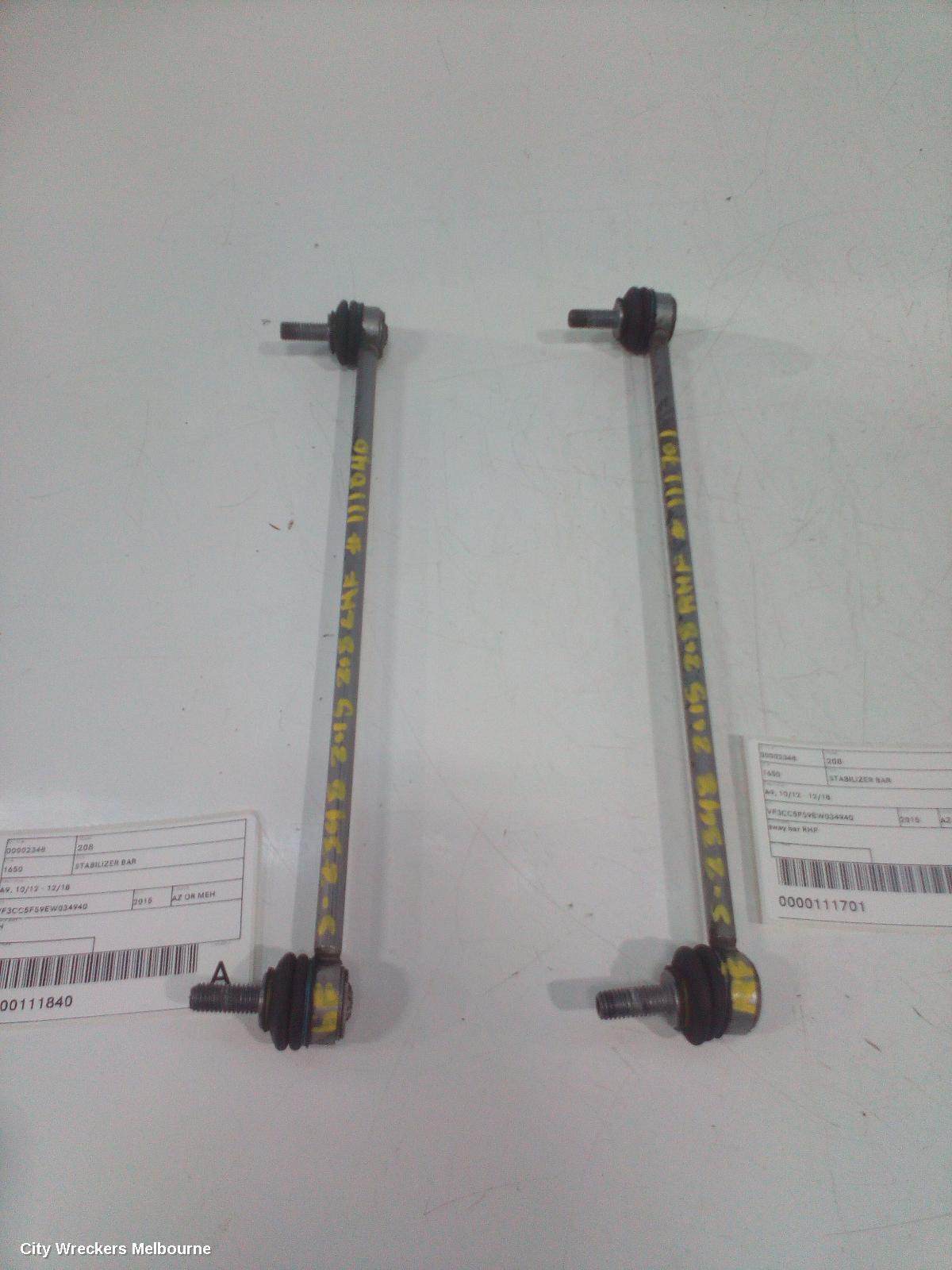 PEUGEOT 208 STABILISER BAR, A9, 10/2012 - 12/2018