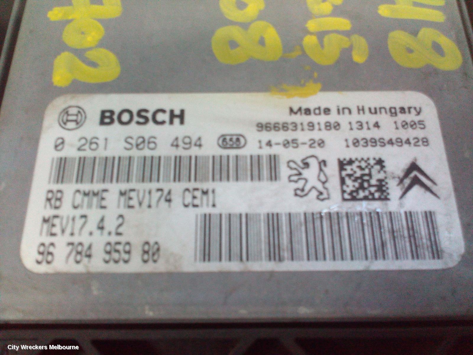 PEUGEOT 208 ECU, ENGINE ECU, 1.6, PETROL, VIN VF3*5FS, ECU ONLY, A9, 10/2012 - 05/2015
