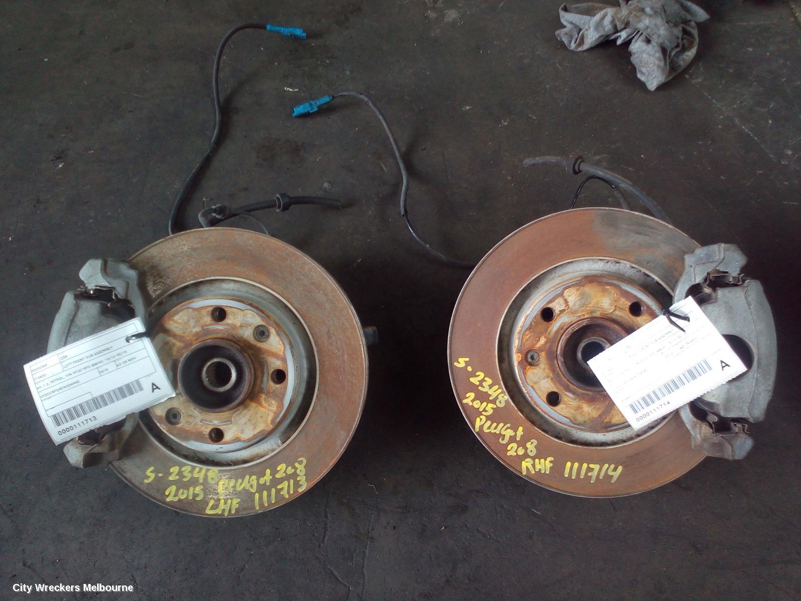 PEUGEOT 208 RIGHT FRONT HUB ASSEMBLY, A9, 1.6, PETROL, VIN VF3C*5FS (88KW), 10/2012 - 05/2015