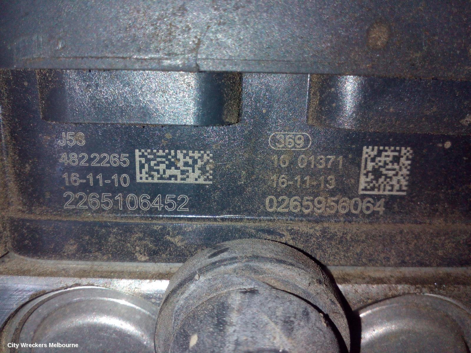 HOLDEN COMMODORE ABS PUMP/MODULATOR, VF, NON TRACTION CONTROL TYPE, 05/2013 - 12/2017