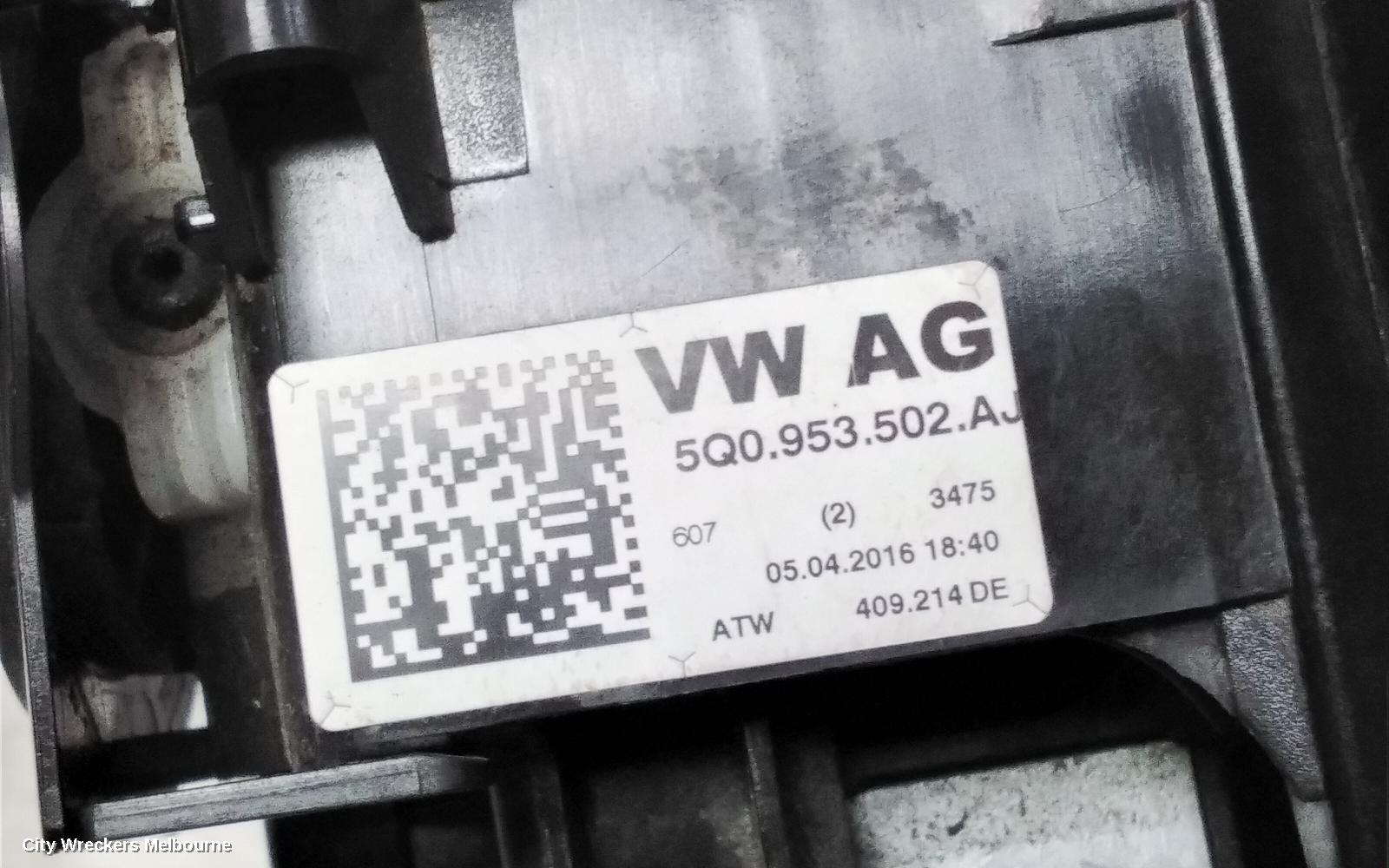 VOLKSWAGEN PASSAT COMBINATION SWITCH, COMBINATION SWITCH ASSY, 3CC/3C/MK6 B7, ALLTRACK/SEDAN/WAGON, W/ ELECT CRUISE CONTROL TYPE, P/N 3C9953502B9B9, 11/2009 - 12/2016