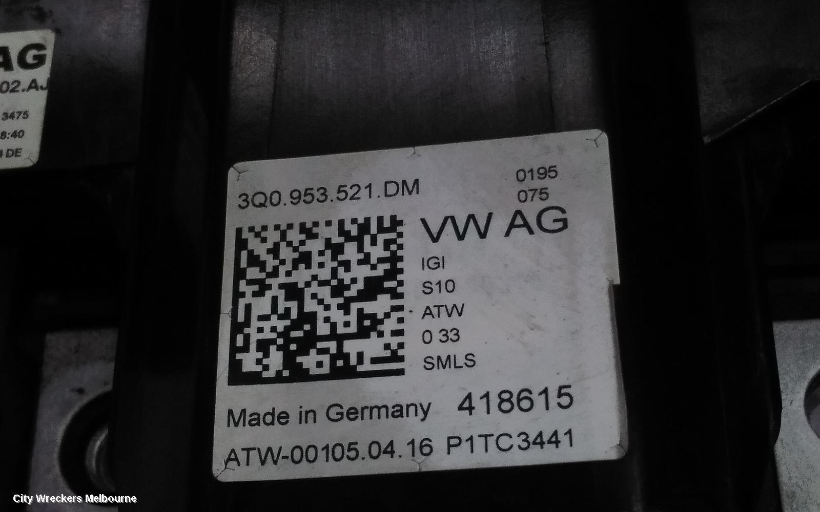 VOLKSWAGEN PASSAT COMBINATION SWITCH, COMBINATION SWITCH ASSY, 3CC/3C/MK6 B7, ALLTRACK/SEDAN/WAGON, W/ ELECT CRUISE CONTROL TYPE, P/N 3C9953502B9B9, 11/2009 - 12/2016