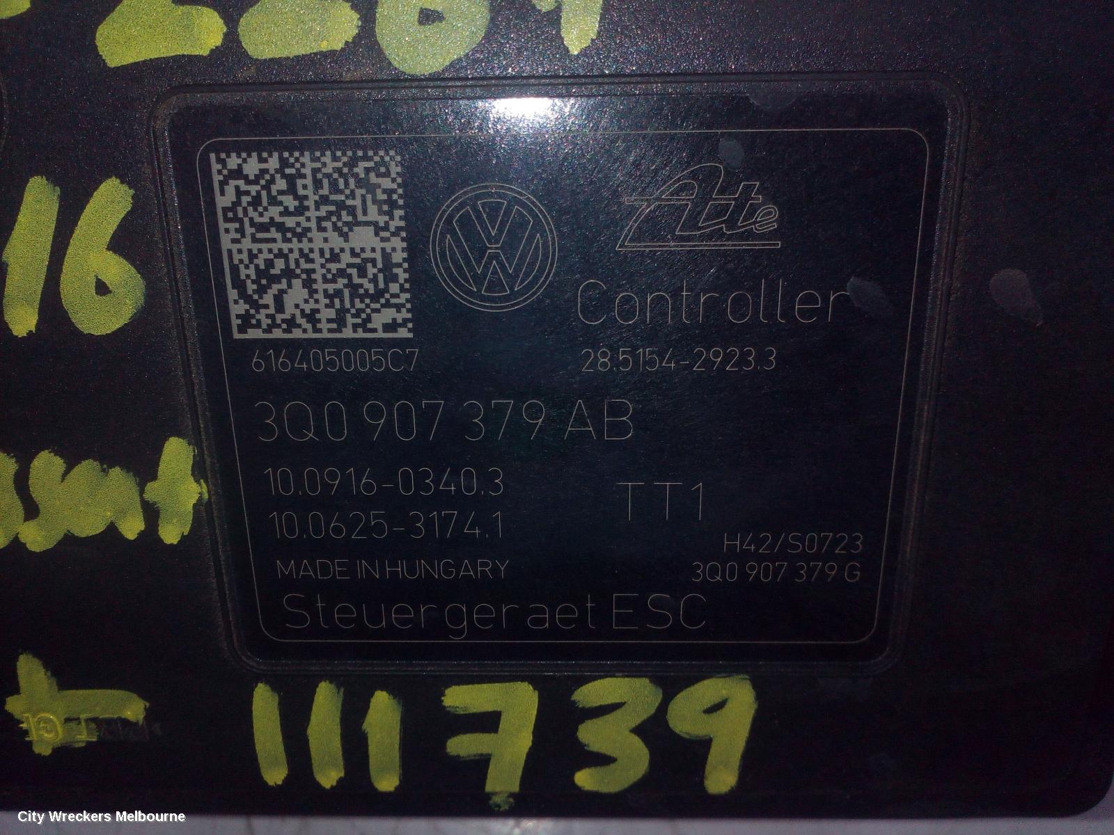 VOLKSWAGEN PASSAT ABS PUMP/MODULATOR, B8/MK7, P/N 3Q0614517AB, 06/2015 ONWARDS