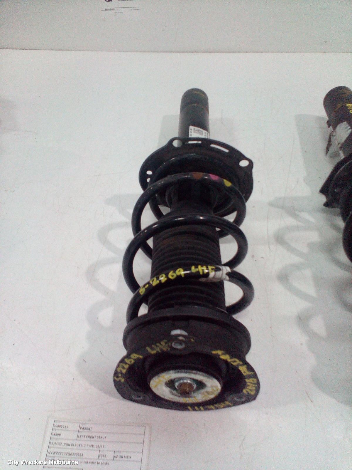 VOLKSWAGEN PASSAT LEFT FRONT STRUT, B8/MK7, NON ELECTRIC TYPE, 06/2015 ONWARDS