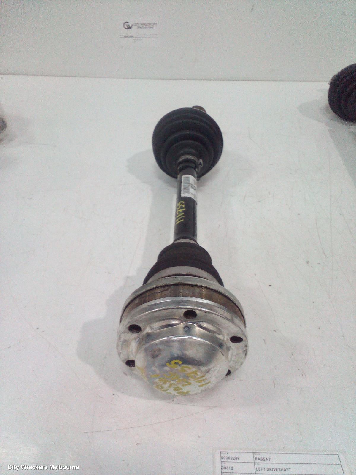 VOLKSWAGEN PASSAT LEFT DRIVESHAFT, FRONT, PETROL, 1.8, TURBO, B8/MK7, 06/2015 - 10/2019
