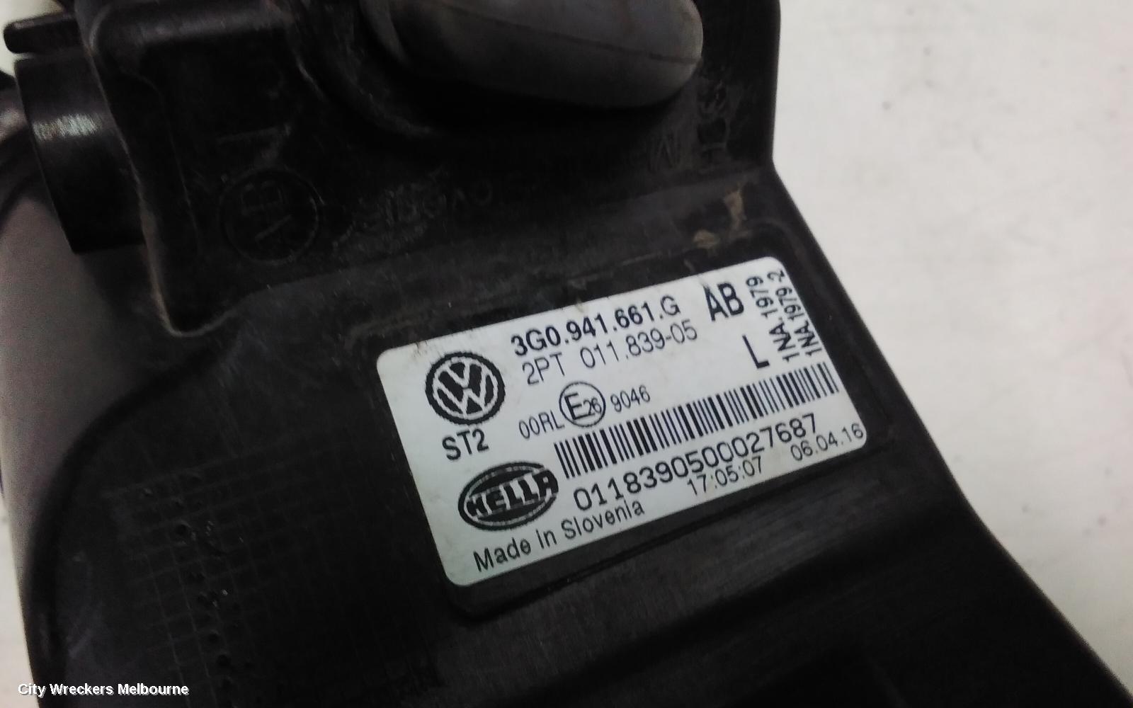VOLKSWAGEN PASSAT LEFT INDICATOR/FOG/SIDE, B8/MK7, BUMPER FOGLAMP, STANDARD TYPE, 06/2015 - 10/2019