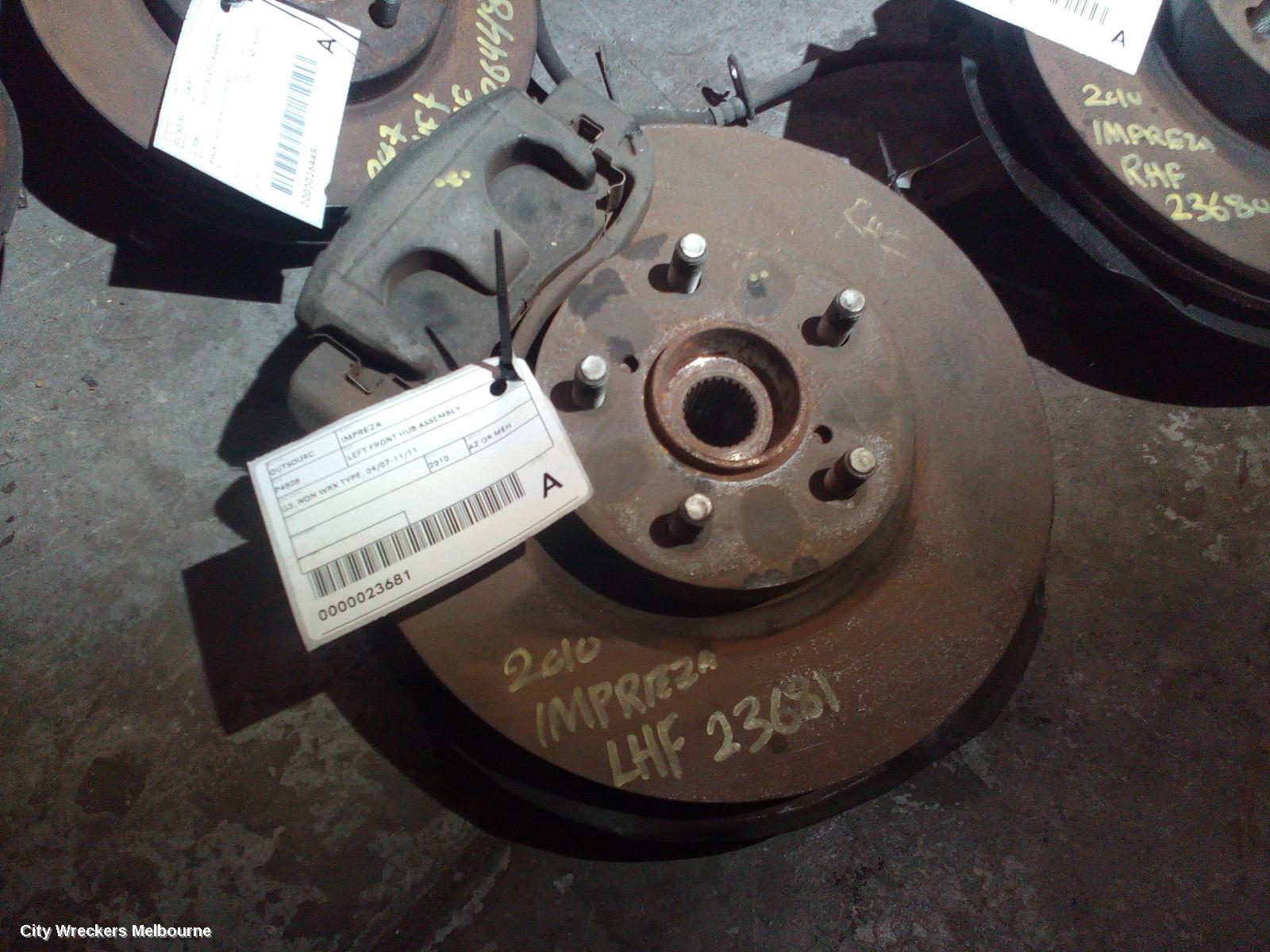 SUBARU IMPREZA LEFT FRONT HUB ASSEMBLY, G3, NON WRX TYPE, 04/2007 - 11/2011