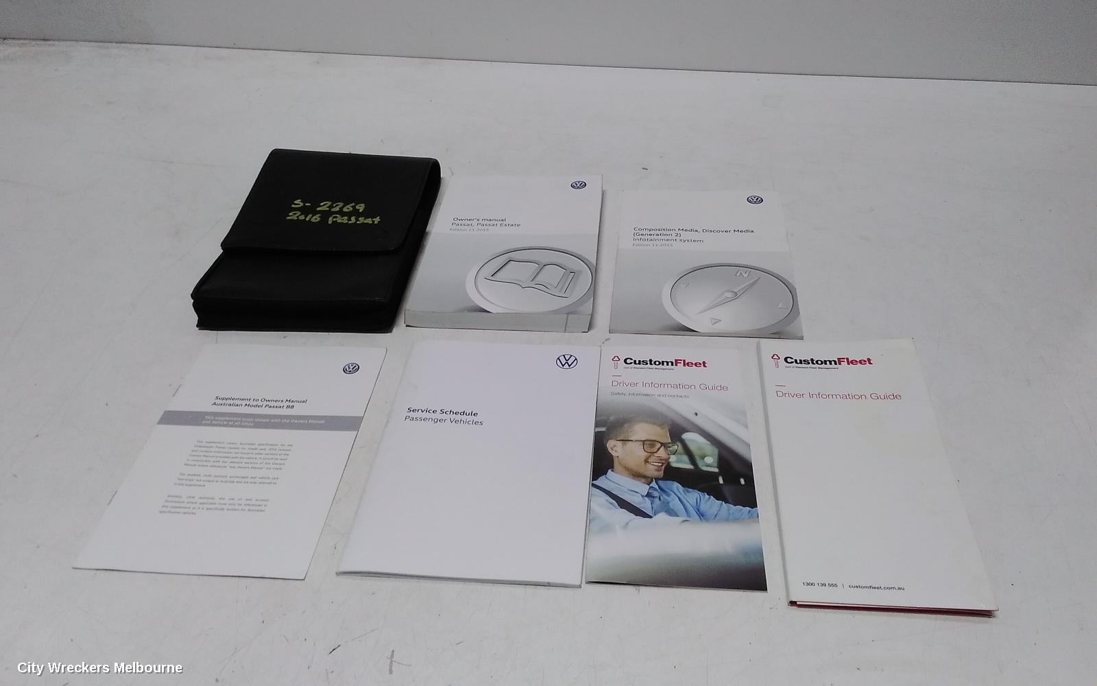 VOLKSWAGEN PASSAT OWNERS HANDBOOK, B8/MK7, 06/2015 - 05/2023
