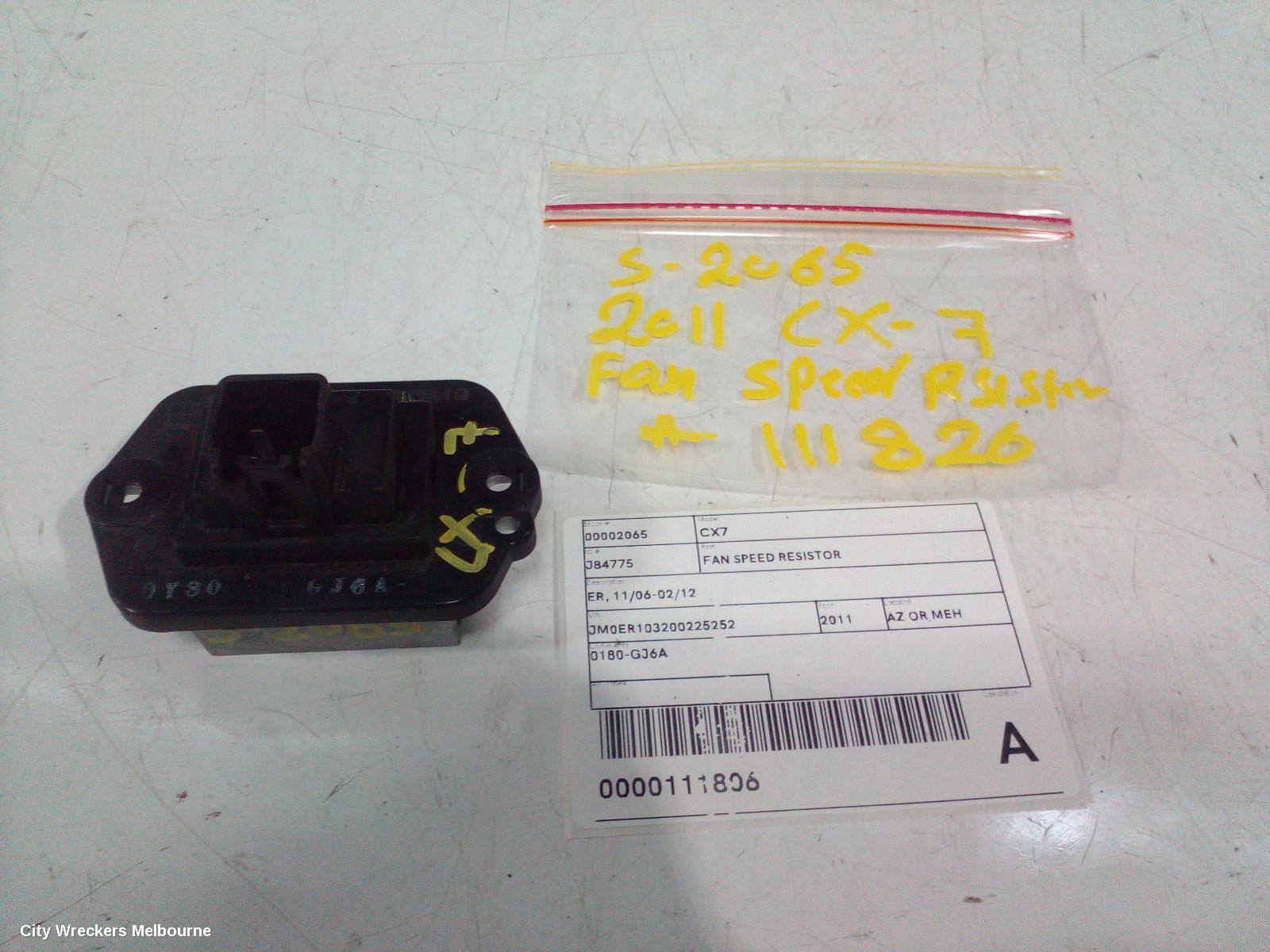 MAZDA CX7 FAN SPEED RESISTOR, ER, 11/2006 - 02/2012