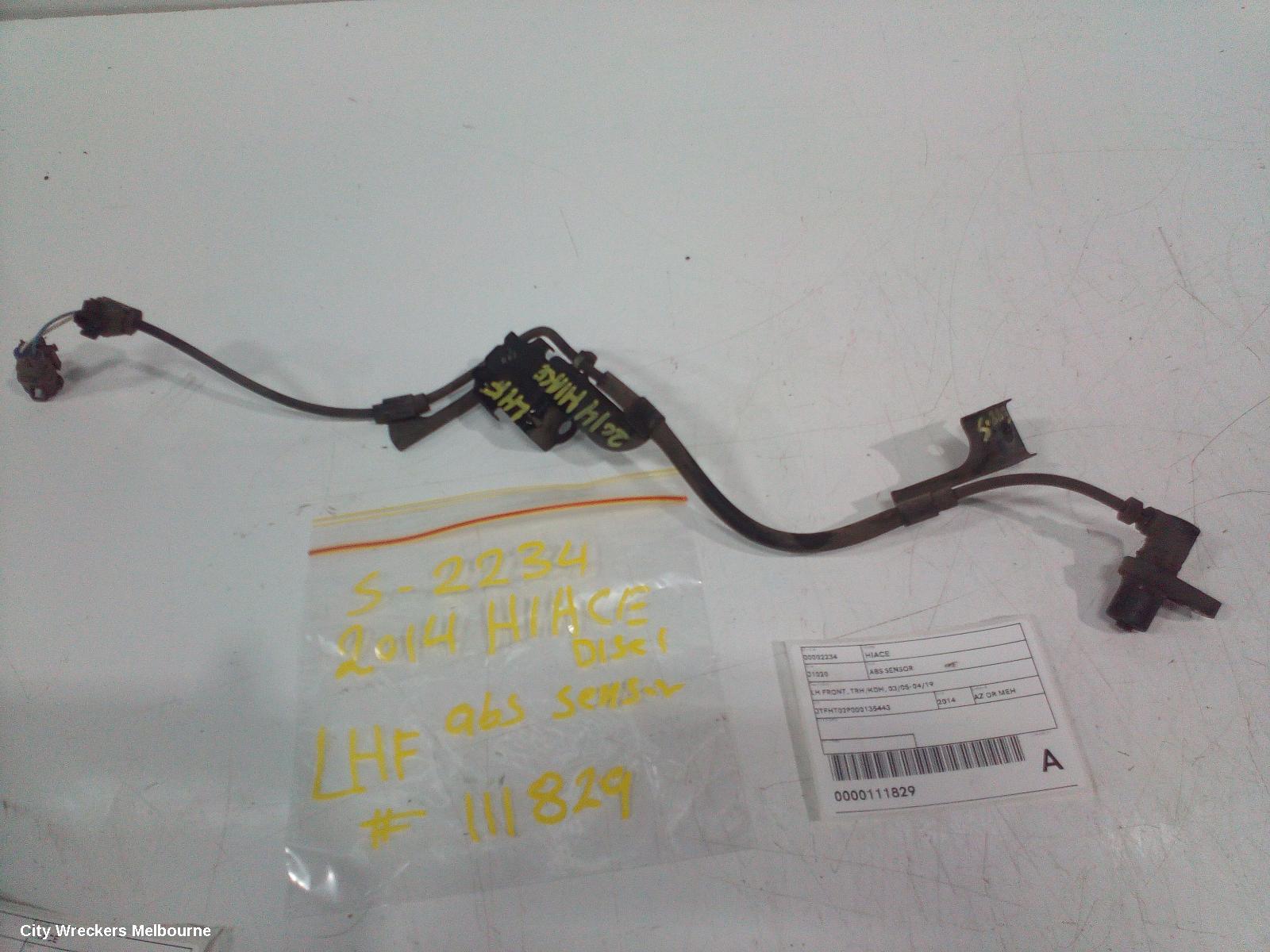 TOYOTA HIACE ABS SENSOR, LH FRONT, W/ LOOM TYPE, TRH/KDH, 01/2005 - 04/2019