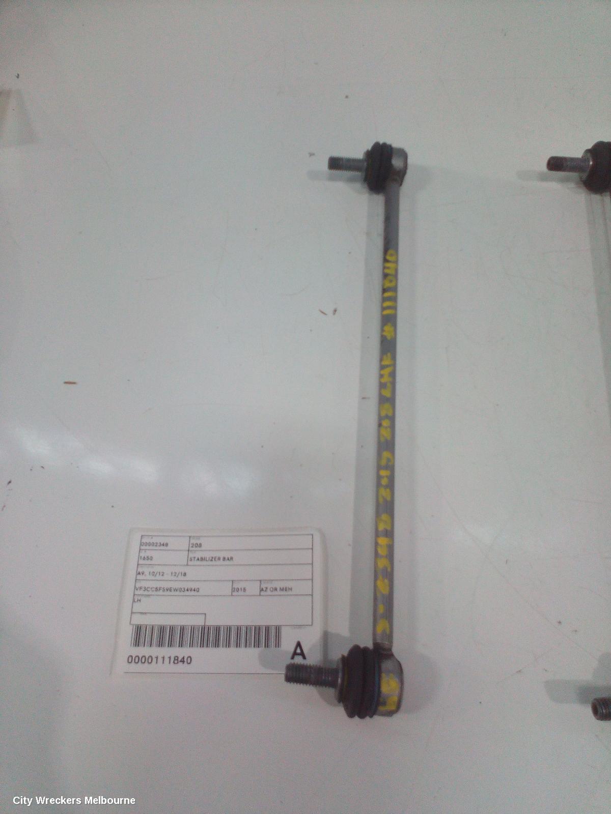 PEUGEOT 208 STABILISER BAR, A9, 10/2012 - 12/2018