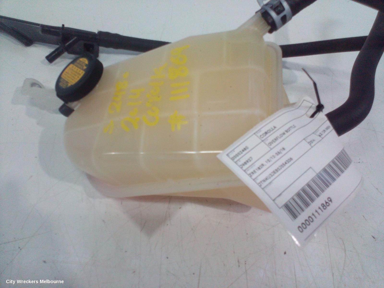 TOYOTA COROLLA OVERFLOW BOTTLE, ZRE182R, 10/2012 - 06/2018