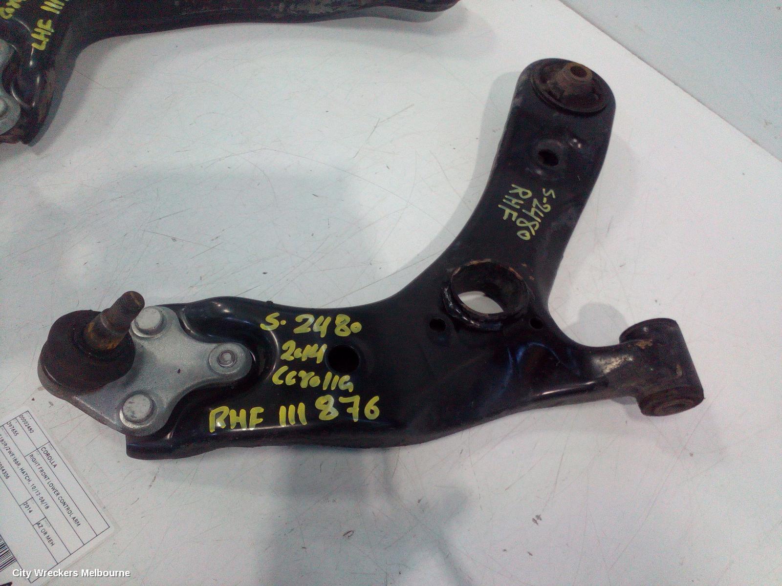 TOYOTA COROLLA RIGHT FRONT LOWER CONTROL ARM, ZRE182R/ZWE186R, HATCH, 10/2012 - 06/2018