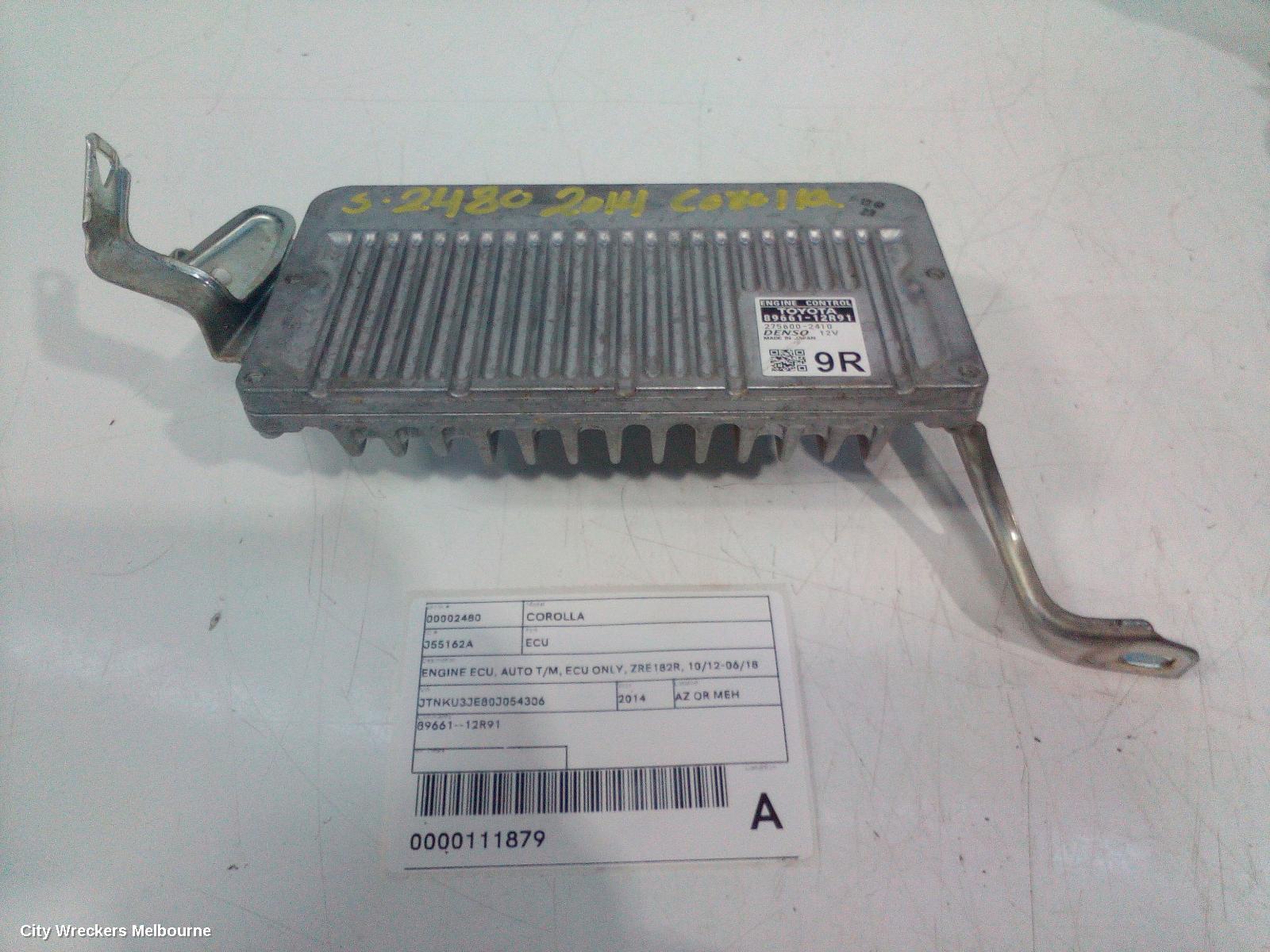 TOYOTA COROLLA ECU, ENGINE ECU, AUTO T/M, ECU ONLY, ZRE182R, 10/2012 - 06/2018