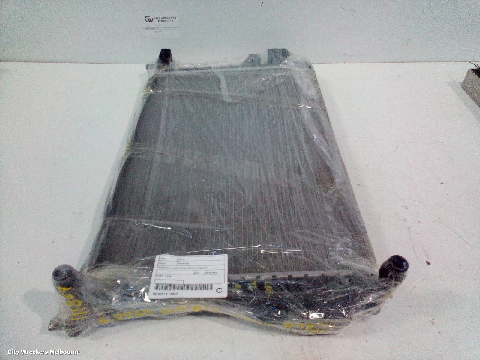 VOLKSWAGEN GOLF RADIATOR, SECONDARY RADIATOR (CLOSEST TO BUMPER), AUTO/MANUAL, 1.4, PETROL, GEN 7, 12/2012 - 08/2020