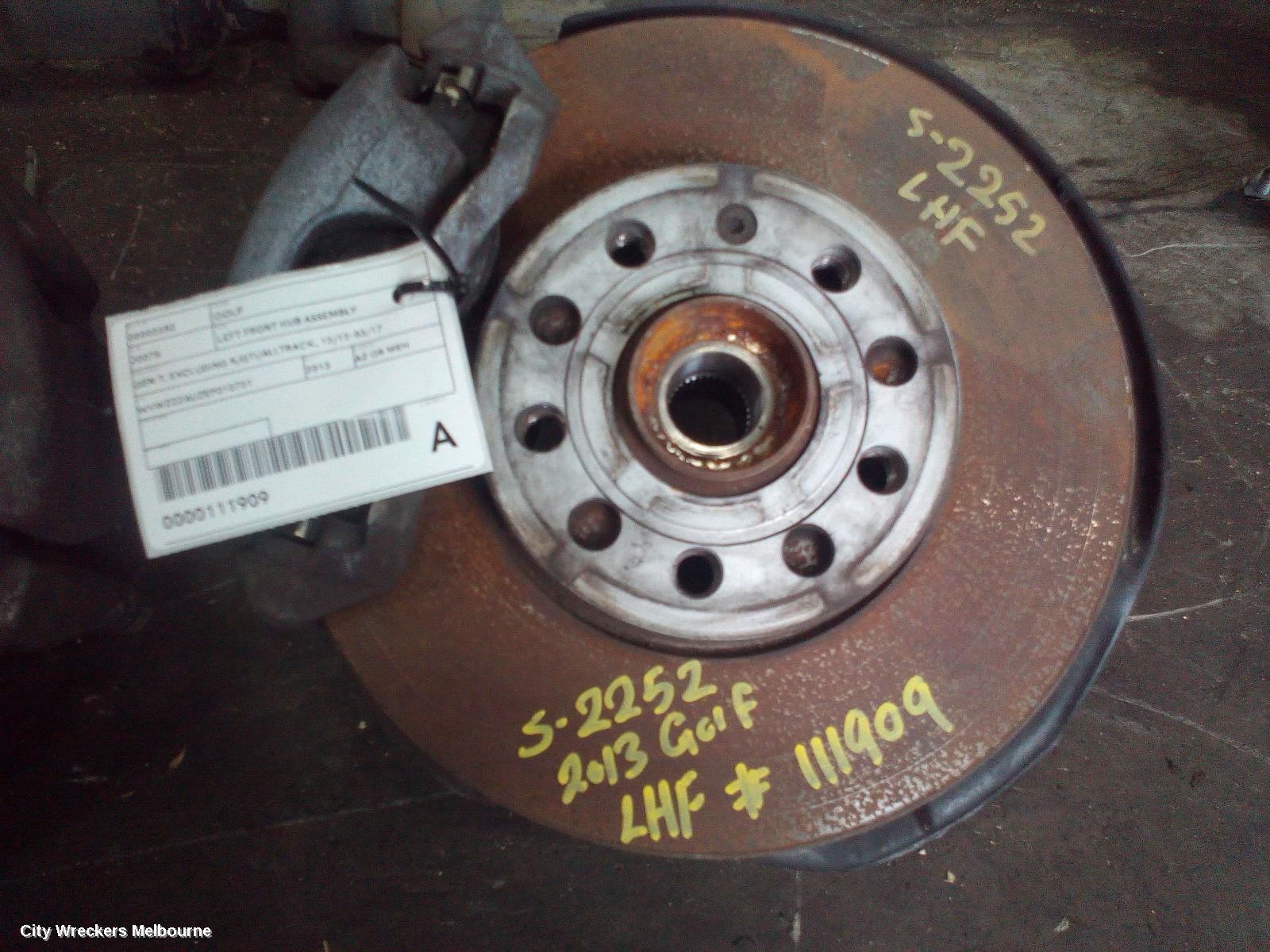 VOLKSWAGEN GOLF LEFT FRONT HUB ASSEMBLY, GEN 7, EXCLUDING R/GTI/ALLTRACK, 12/2012 - 03/2017