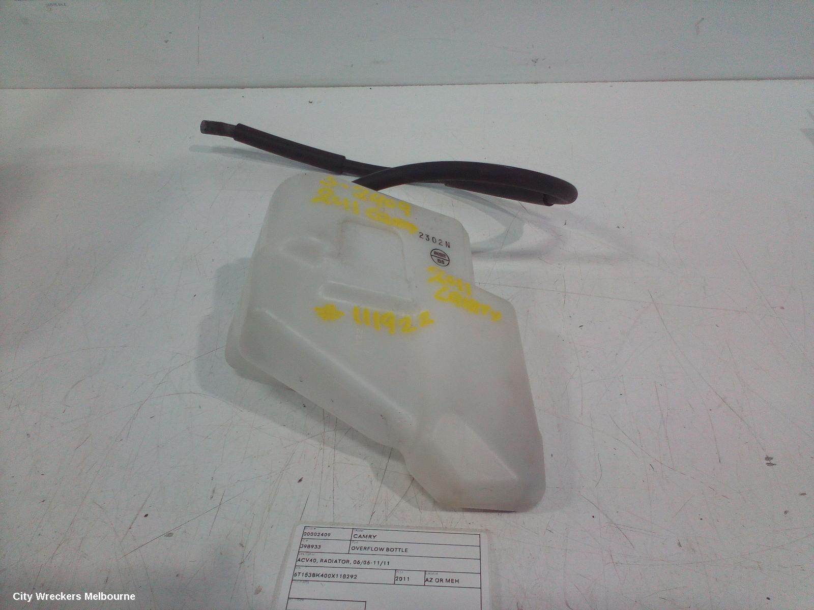 TOYOTA CAMRY OVERFLOW BOTTLE, ACV40, RADIATOR, 06/2006 - 11/2011