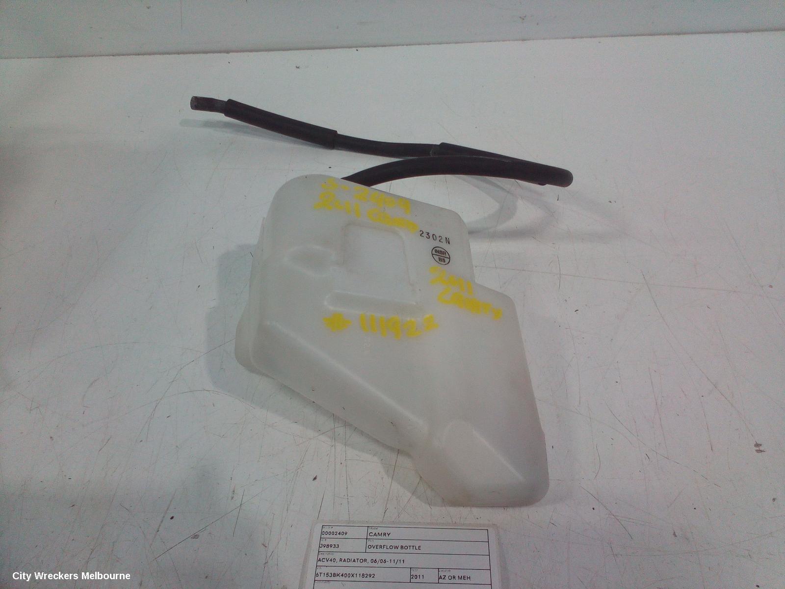 TOYOTA CAMRY OVERFLOW BOTTLE, ACV40, RADIATOR, 06/2006 - 11/2011