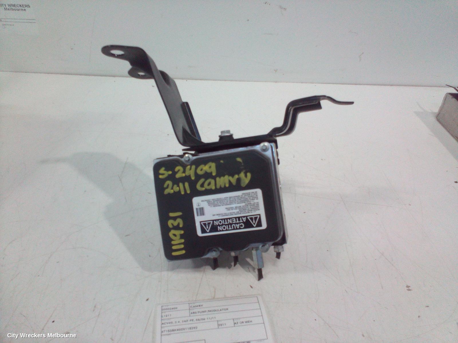 TOYOTA CAMRY ABS PUMP/MODULATOR, ACV40, 2.4, 2AZ-FE, 06/2006 - 11/2011