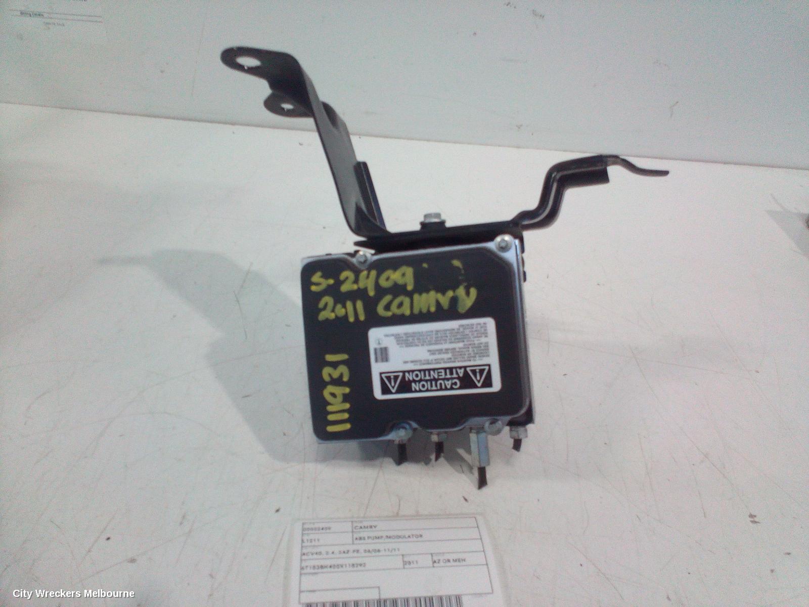TOYOTA CAMRY ABS PUMP/MODULATOR, ACV40, 2.4, 2AZ-FE, 06/2006 - 11/2011