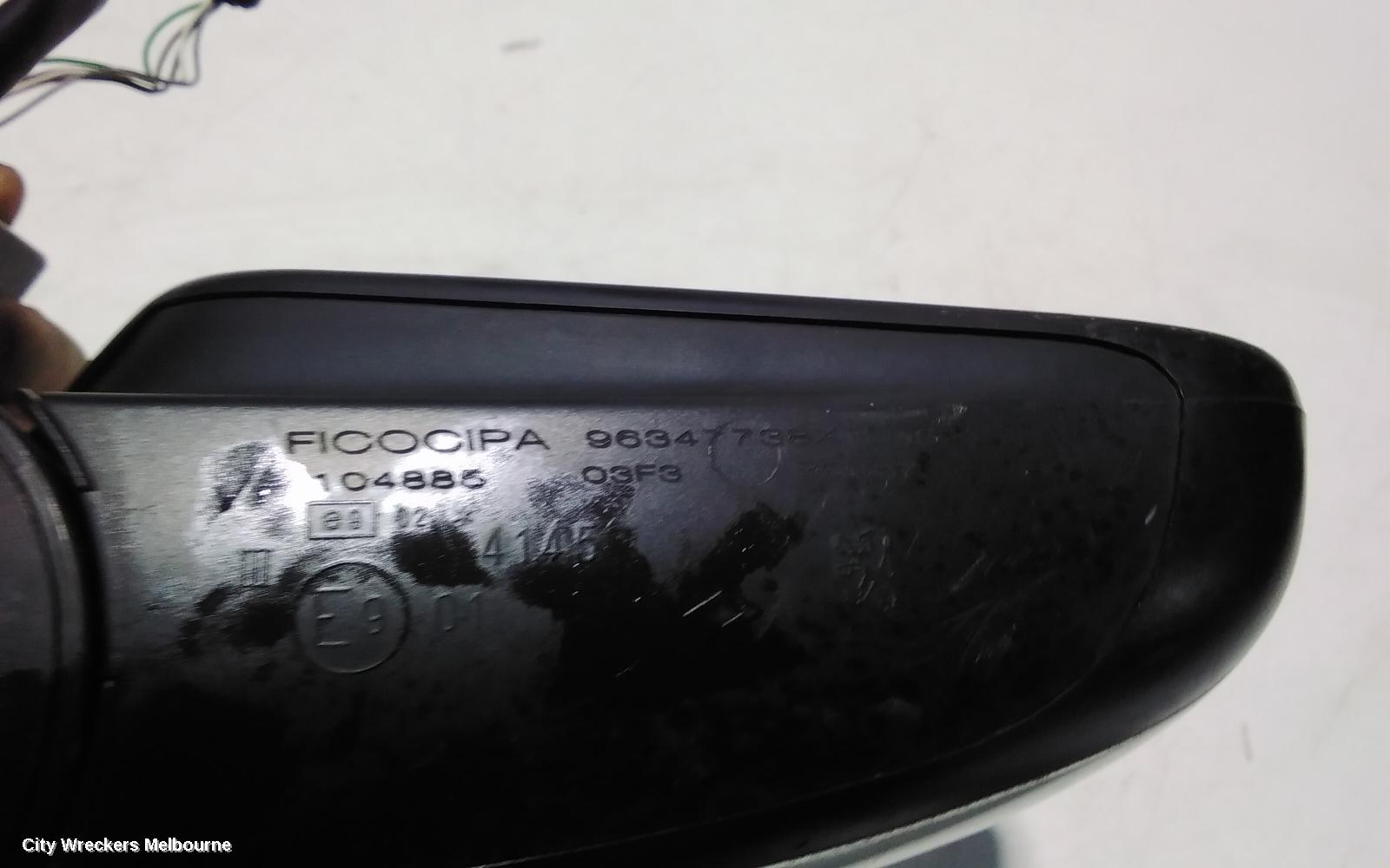 PEUGEOT 307 RIGHT DOOR MIRROR, T5-T6, POWER, NON FOLDING (1 PLUG TYPE), 12/2001 - 12/2009