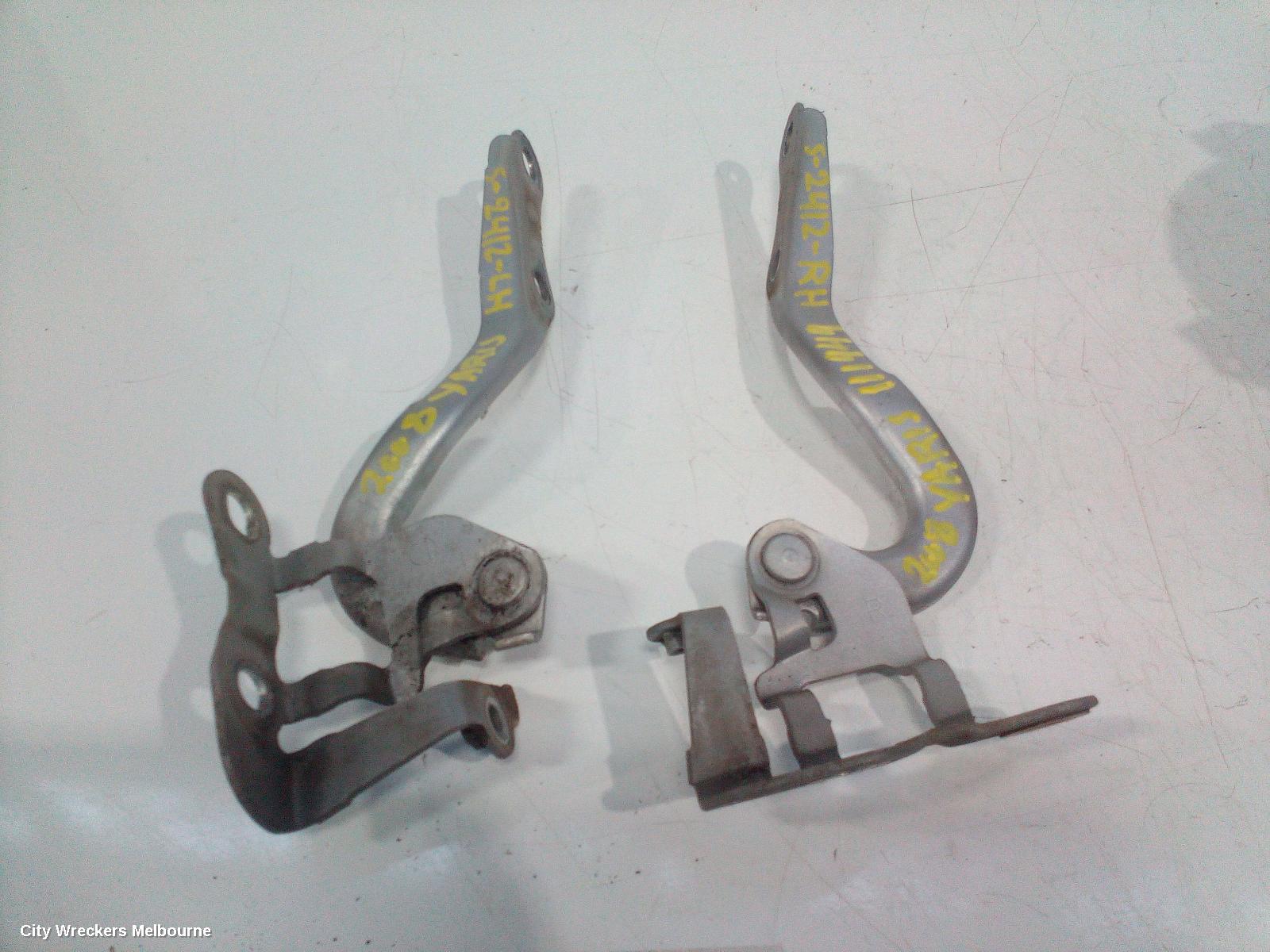TOYOTA YARIS BONNET HINGE/STRUT, HINGES (PAIR), NCP9#, HATCH, 07/2005 - 10/2011