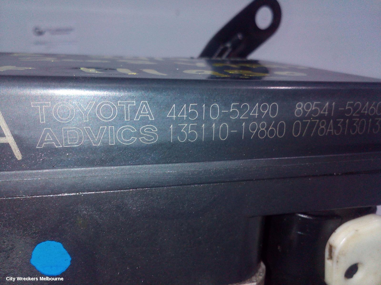 TOYOTA YARIS ABS PUMP/MODULATOR, 3DR/5DR HATCH, NCP9#, 10/2005 - 08/2008