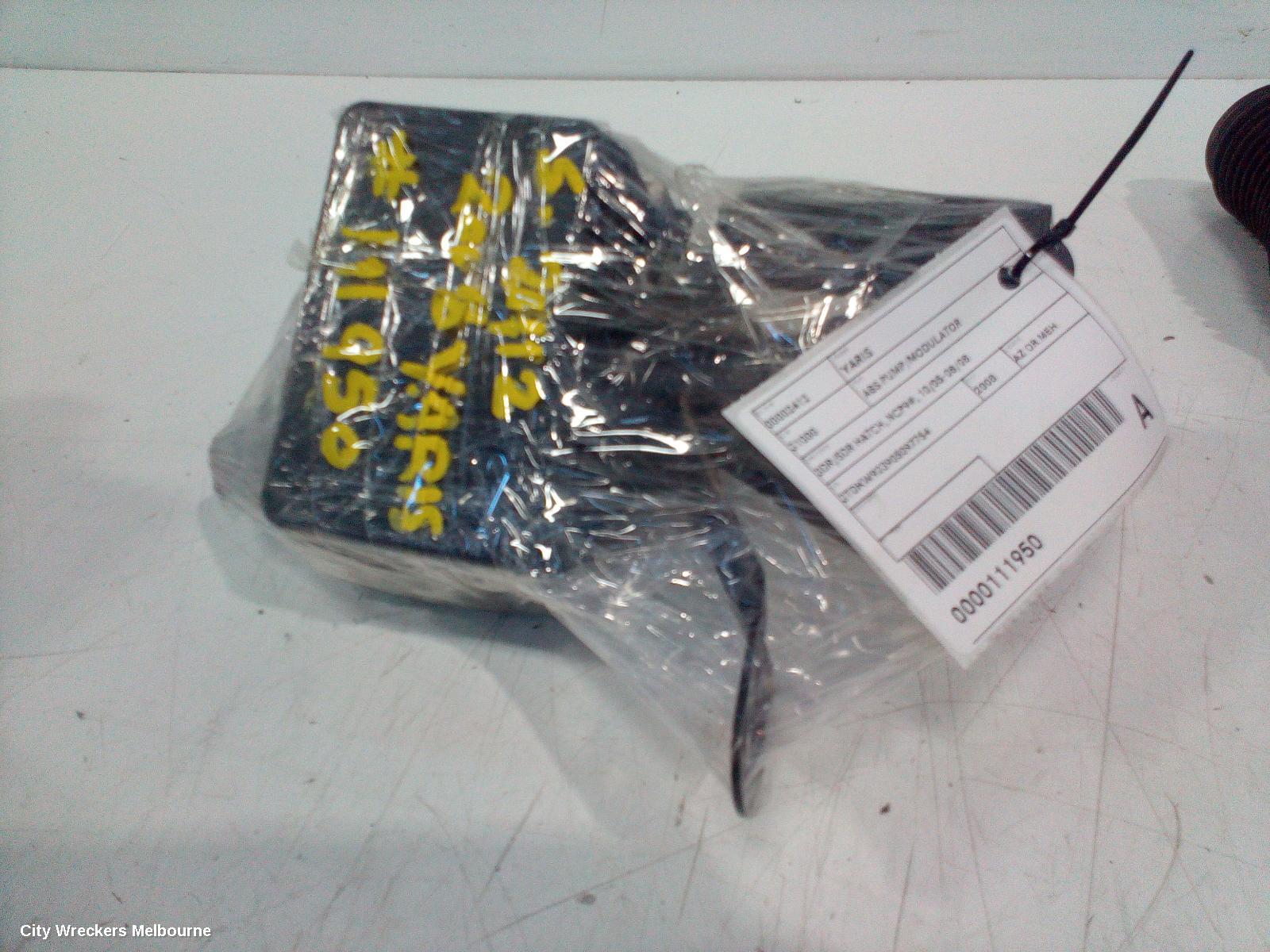 TOYOTA YARIS ABS PUMP/MODULATOR, 3DR/5DR HATCH, NCP9#, 10/2005 - 08/2008