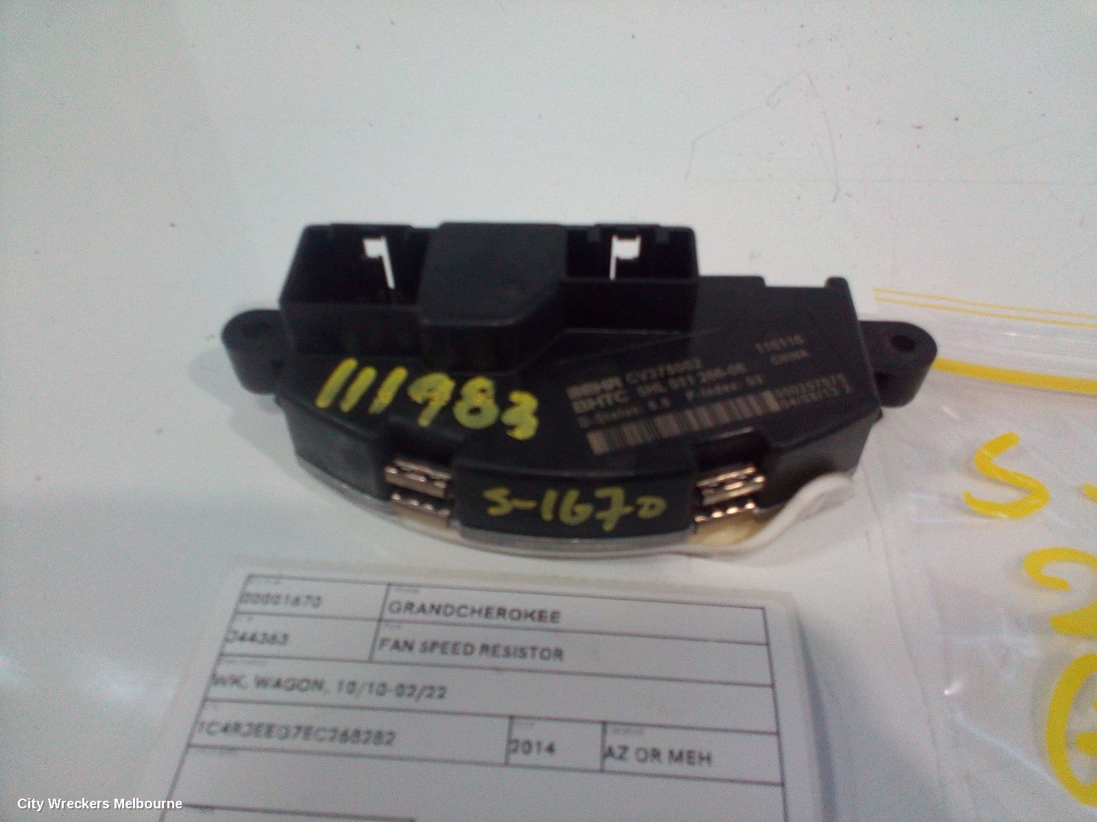 JEEP GRANDCHEROKEE FAN SPEED RESISTOR, WK, WAGON, 10/2010 - 02/2022