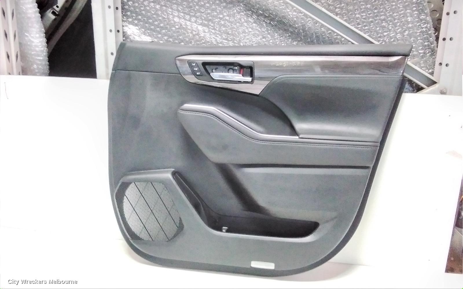 TOYOTA KLUGER DOOR TRIM, RH FRONT, XU70 SERIES, GRANDE, LEATHER, BLACK, 03/2021 ONWARDS