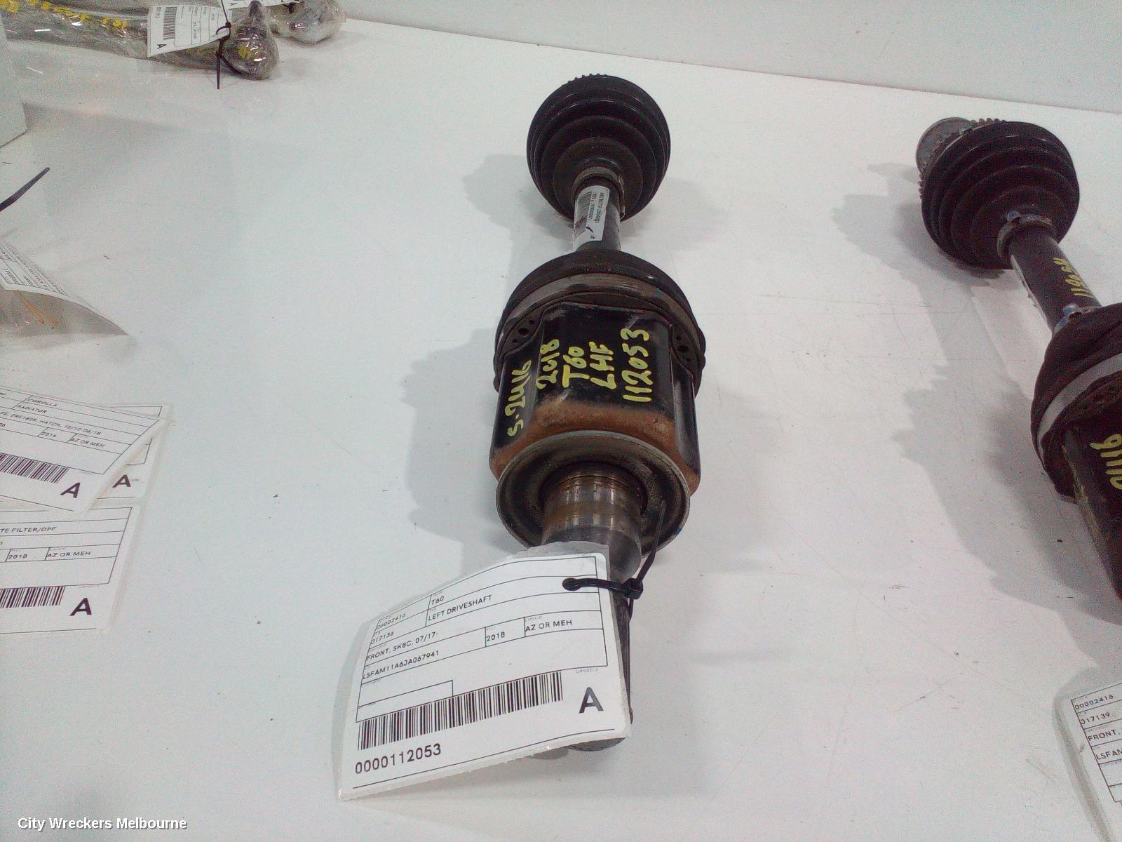 LDV T60 LEFT DRIVESHAFT, FRONT, AUTO, DIESEL, 2.8, TURBO, SK8C, 07/2017 - 07/2021
