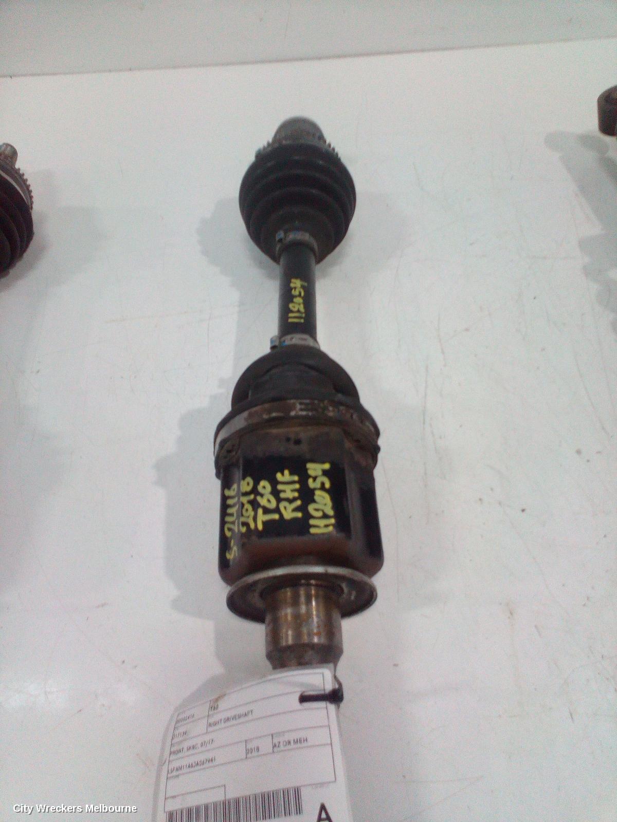 LDV T60 RIGHT DRIVESHAFT, FRONT, AUTO, DIESEL, 2.8, TURBO, SK8C, 07/2017 - 07/2021