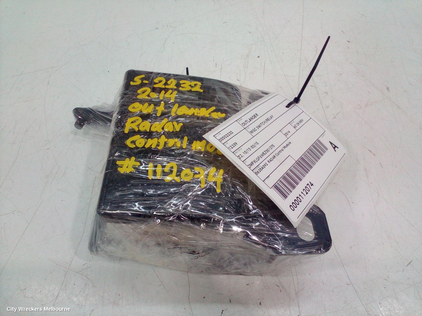 MITSUBISHI OUTLANDER, ZJ, 10/2012 - 03/2015, 8638A092  RADAR CONTROL MODULE: 112074