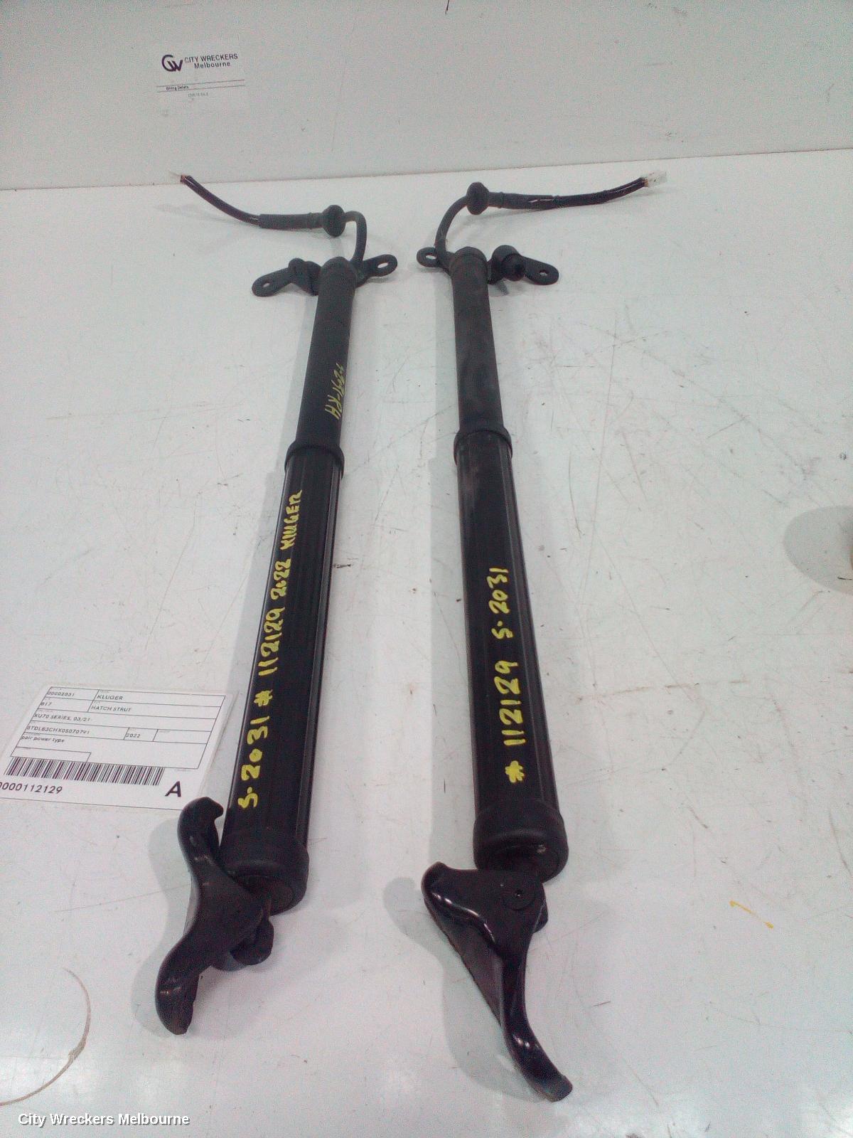 TOYOTA KLUGER HATCH STRUT, XU70 SERIES, 03/2021 ONWARDS