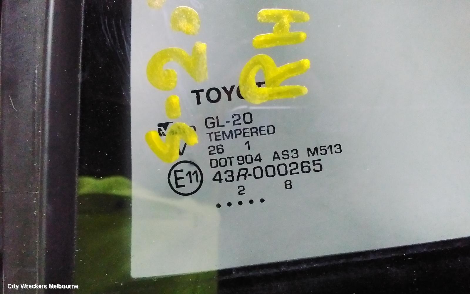TOYOTA KLUGER RIGHT REAR 1/4 DOOR GLASS, XU70 SERIES, 03/2021 ONWARDS