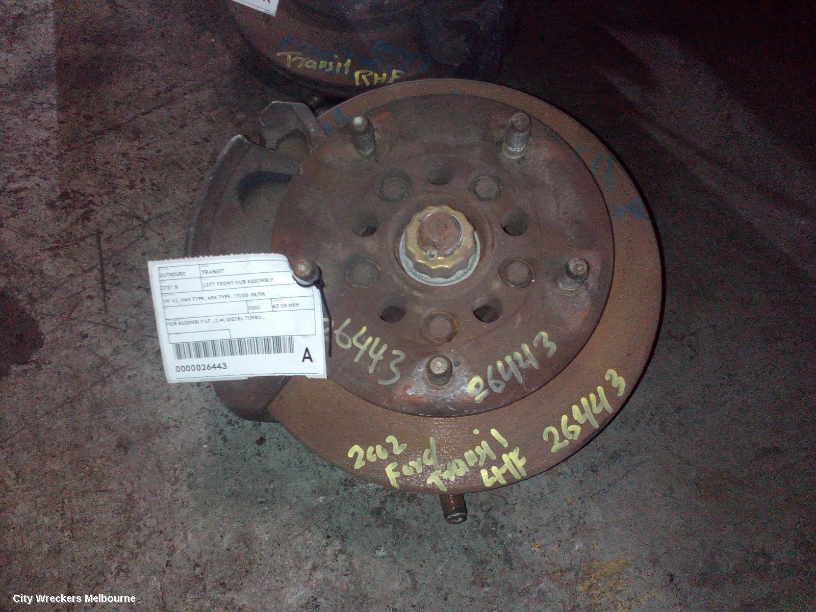 FORD TRANSIT LEFT FRONT HUB ASSEMBLY, VH-VJ, VAN TYPE, ABS TYPE, 10/2000 - 08/2006