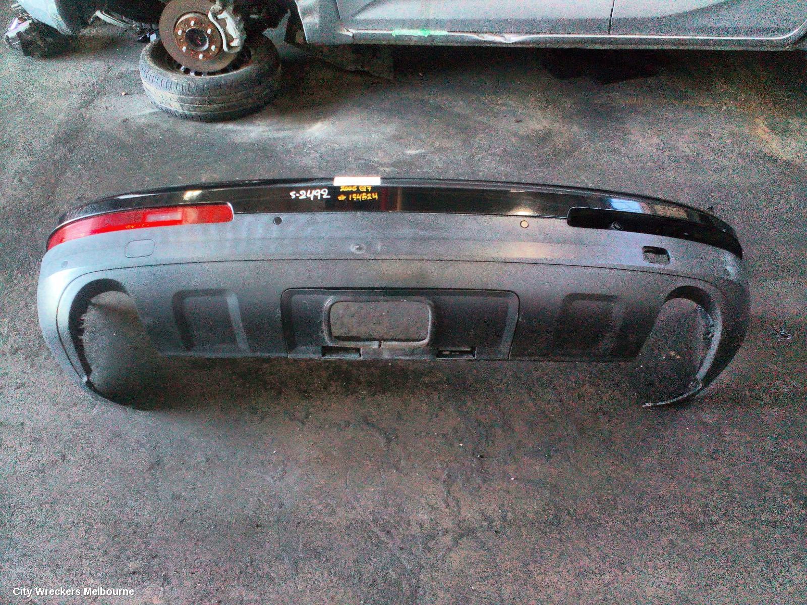 AUDI Q7 REAR BUMPER, BUMPER BAR (2 PIECE), 4L, BLACK, 09/2006 - 09/2009