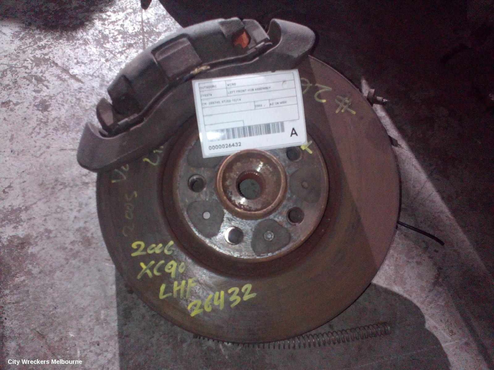 VOLVO XC90 LEFT FRONT HUB ASSEMBLY, CH -355740, 07/2003 - 12/2014