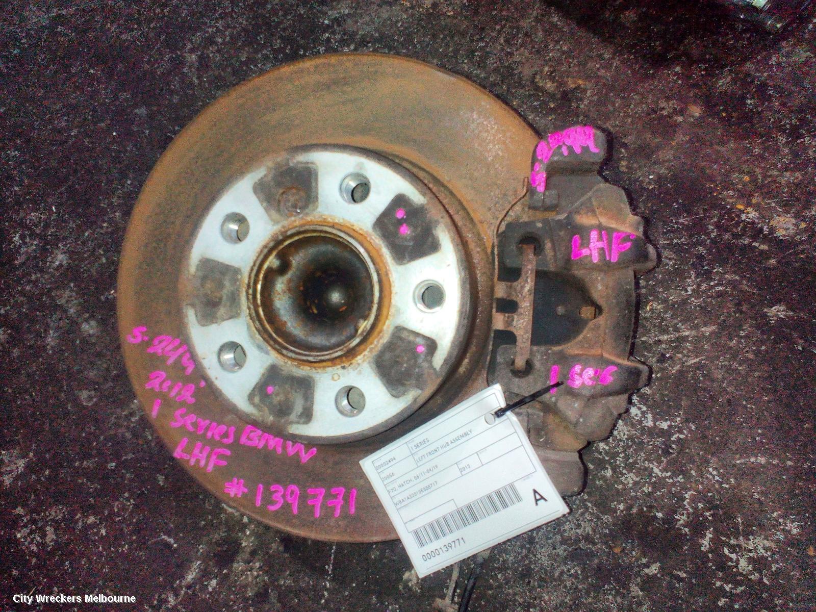 BMW 1 SERIES LEFT FRONT HUB ASSEMBLY, F20, HATCH, 06/2011 - 04/2019