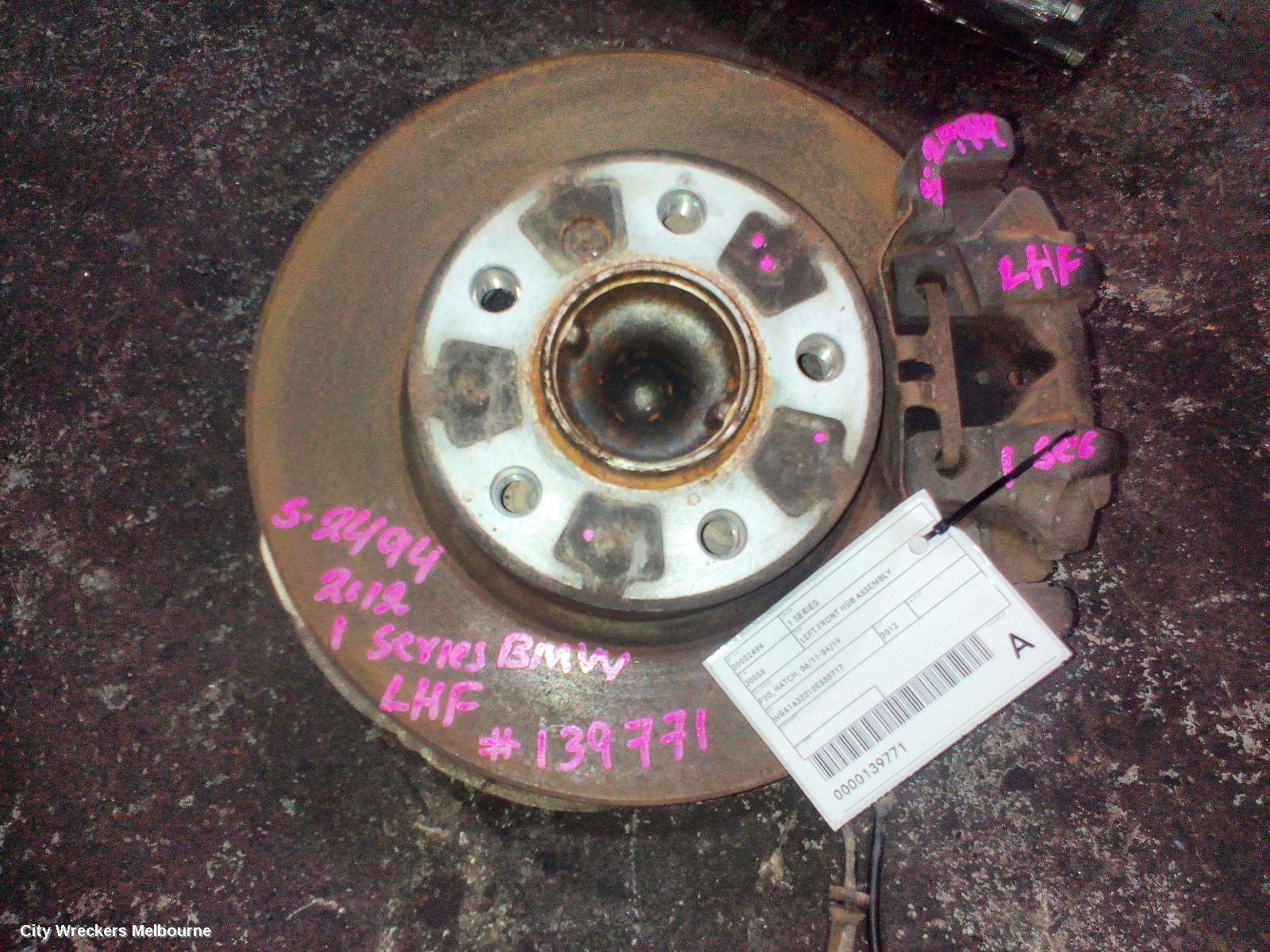 BMW 1 SERIES LEFT FRONT HUB ASSEMBLY, F20, HATCH, 06/2011 - 04/2019