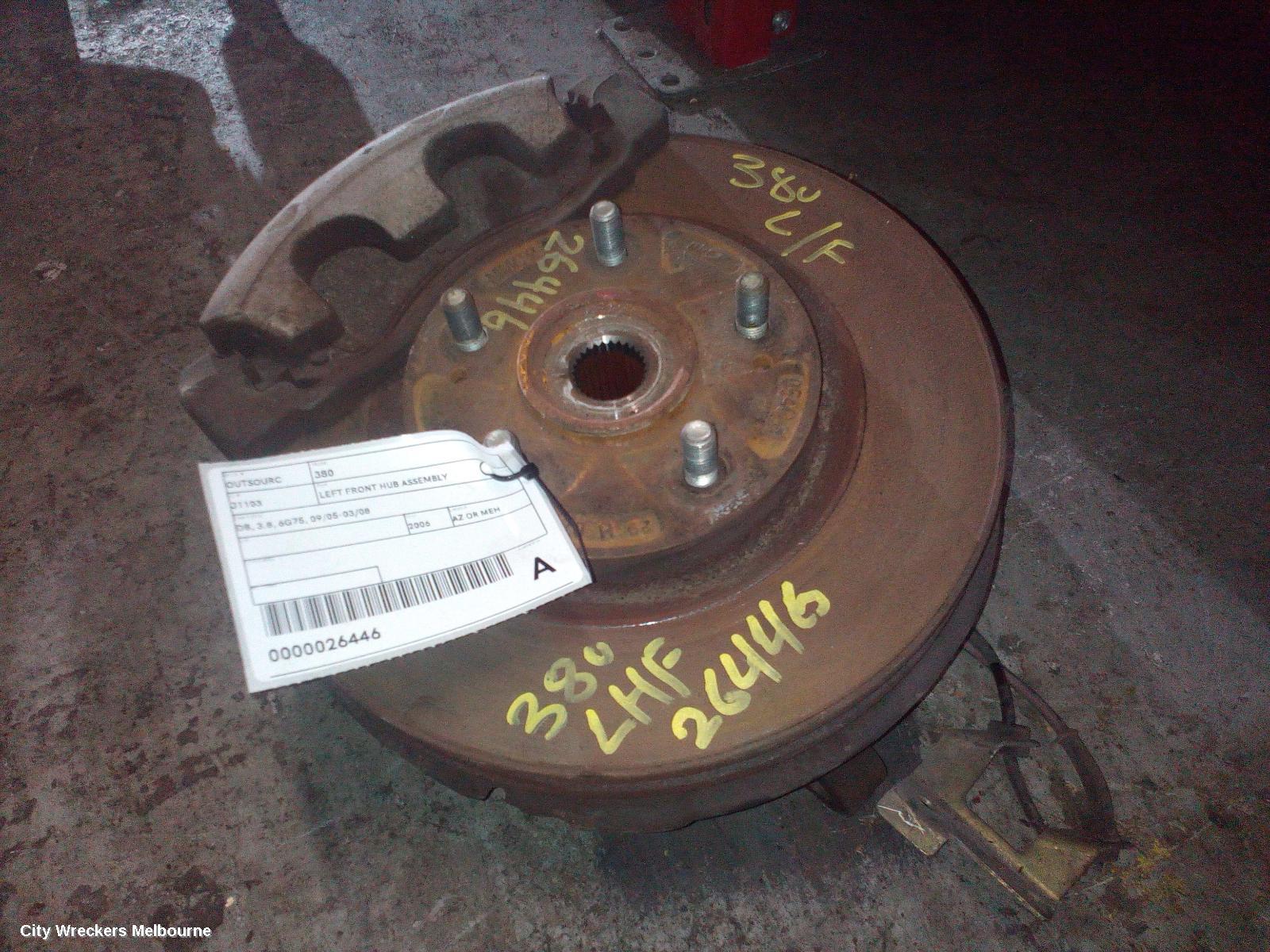 MITSUBISHI 380 LEFT FRONT HUB ASSEMBLY, DB, 3.8, 6G75, 09/2005 - 03/2008
