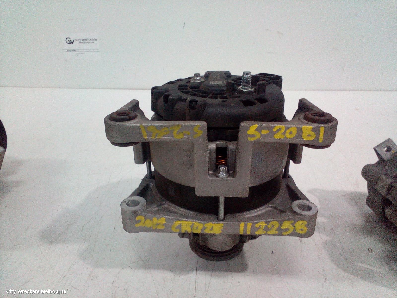 HOLDEN CRUZE ALTERNATOR, PETROL, 1.8, F18D4, AUTO T/M, JH, 03/2011 - 01/2017