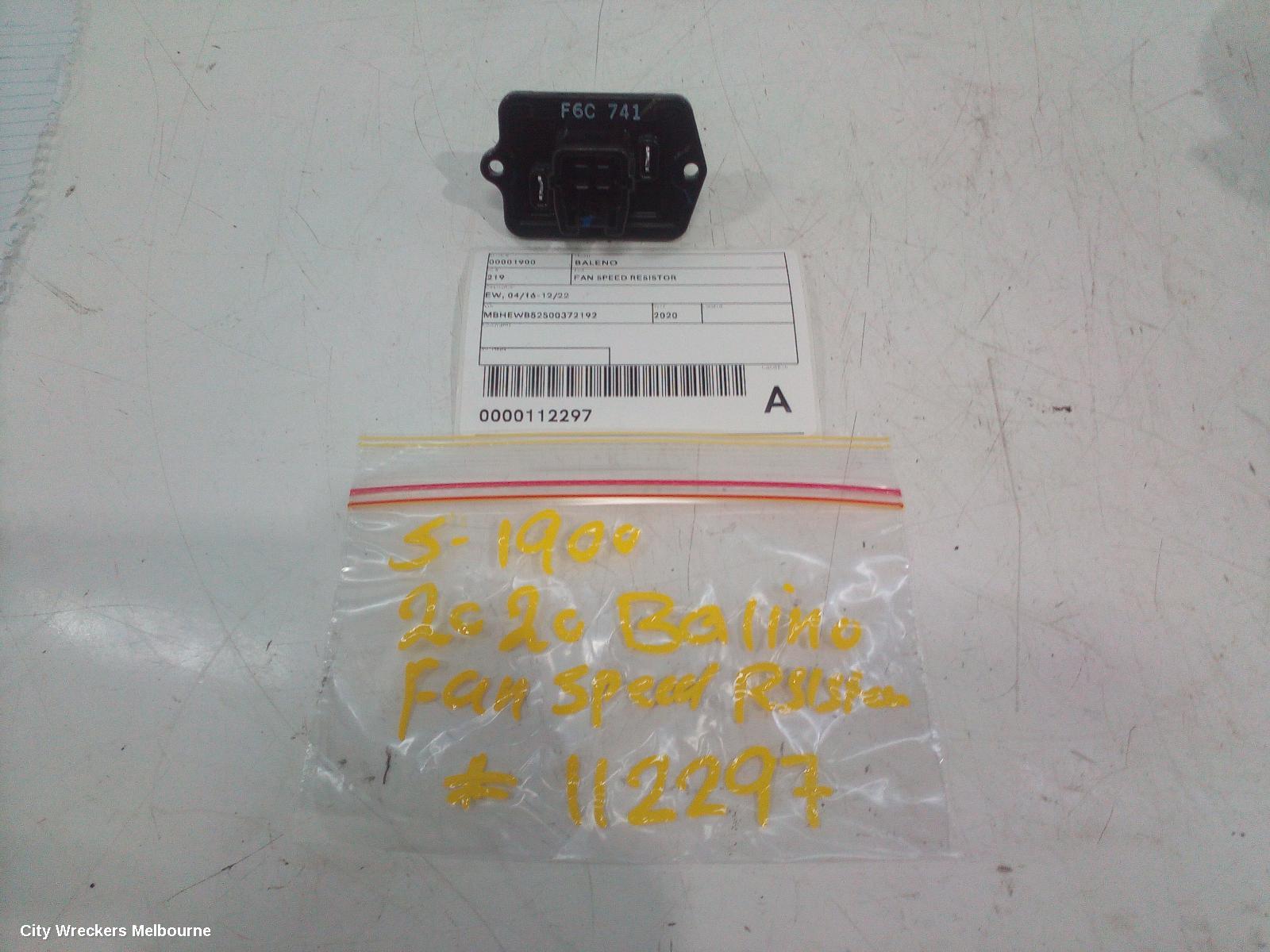 SUZUKI BALENO FAN SPEED RESISTOR, EW, 04/2016 - 12/2022