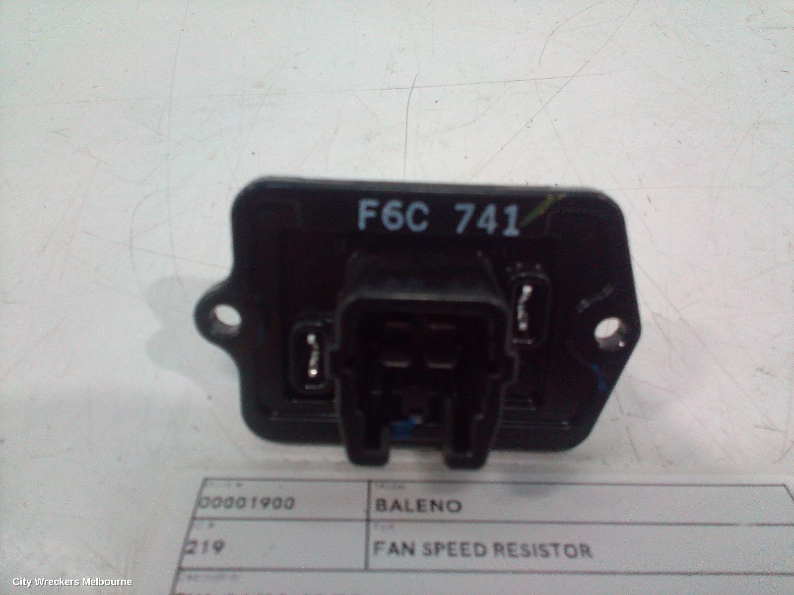 SUZUKI BALENO FAN SPEED RESISTOR, EW, 04/2016 - 12/2022