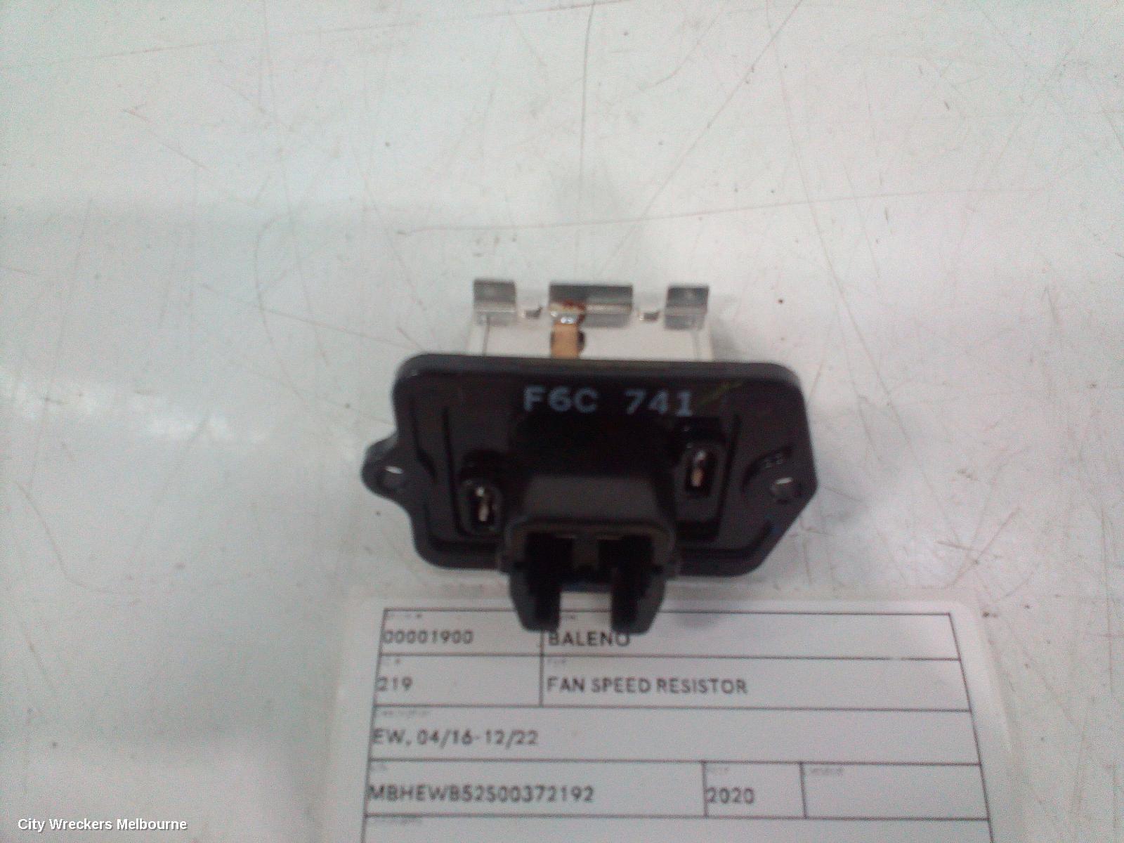 SUZUKI BALENO FAN SPEED RESISTOR, EW, 04/2016 - 12/2022