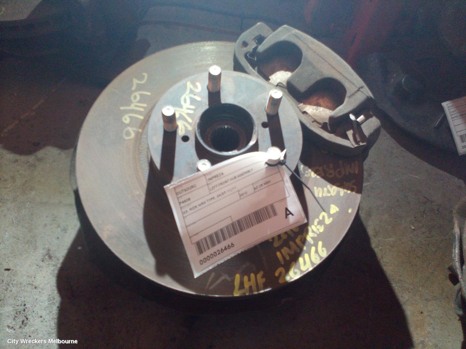 SUBARU IMPREZA LEFT FRONT HUB ASSEMBLY, G3, NON WRX TYPE, 04/2007 - 11/2011