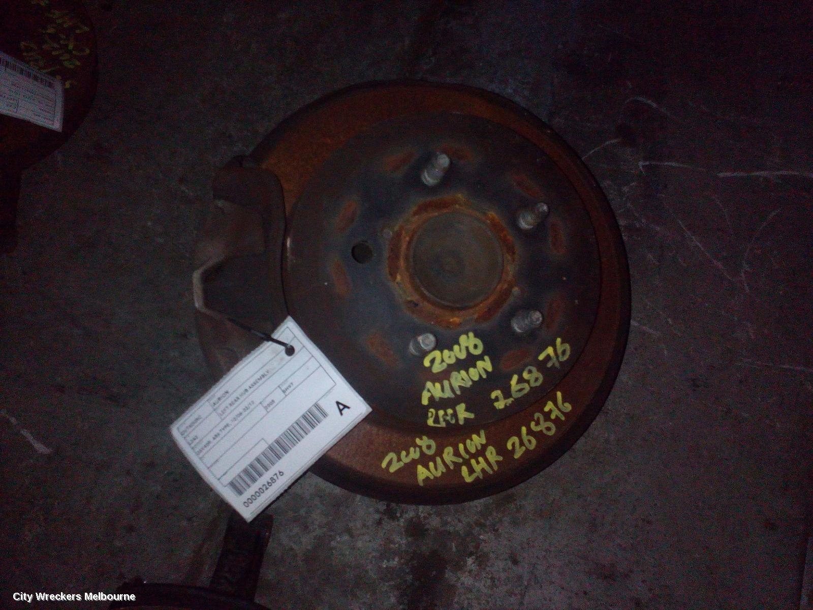 TOYOTA AURION LEFT REAR HUB ASSEMBLY, GSV40R, ABS TYPE, 10/2006 - 03/2012