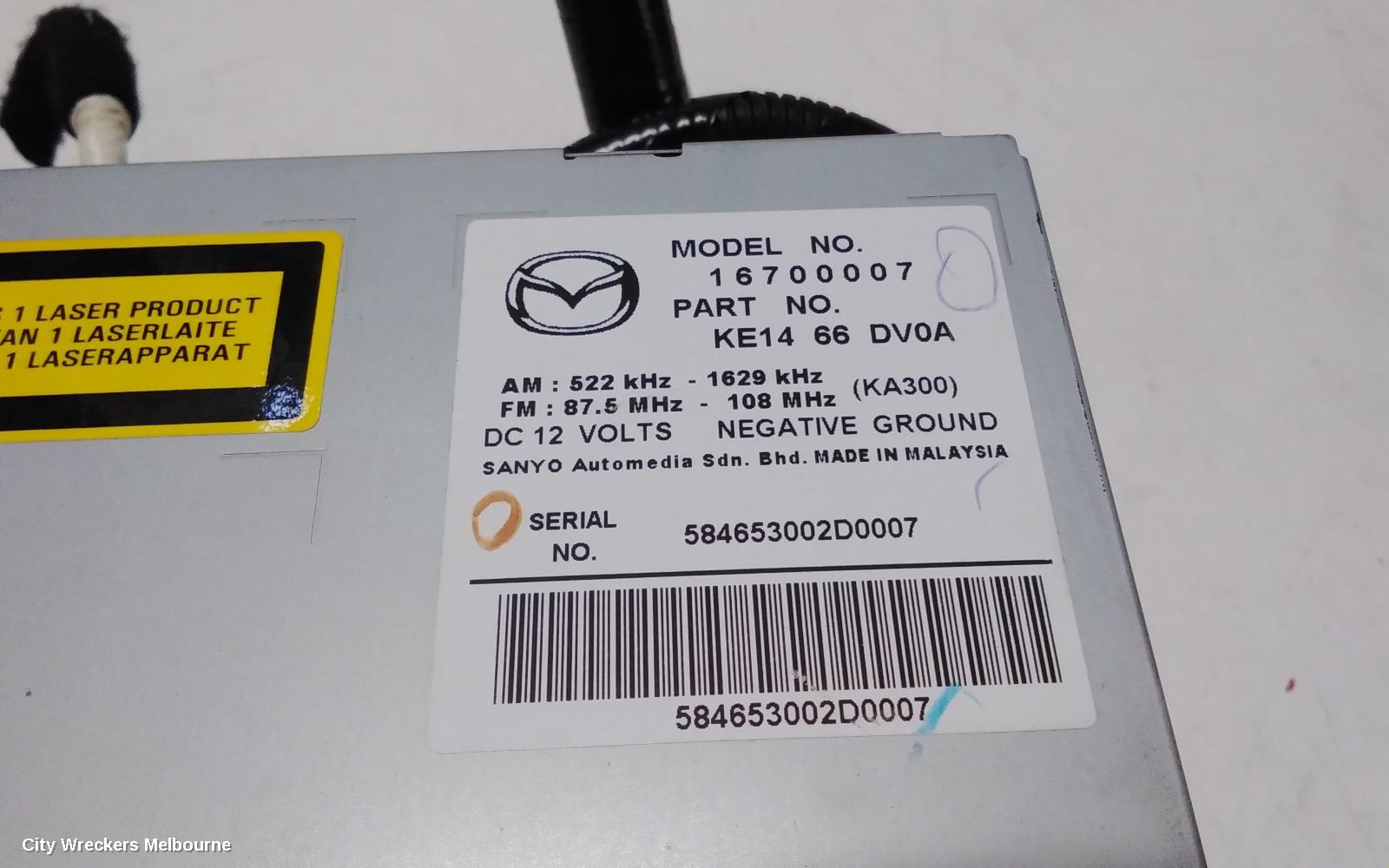 MAZDA CX5 RADIO/CD/DVD/SAT/TV, DISPLAY UNIT, KE, W/ NAV TYPE, 02/2012 - 12/2014