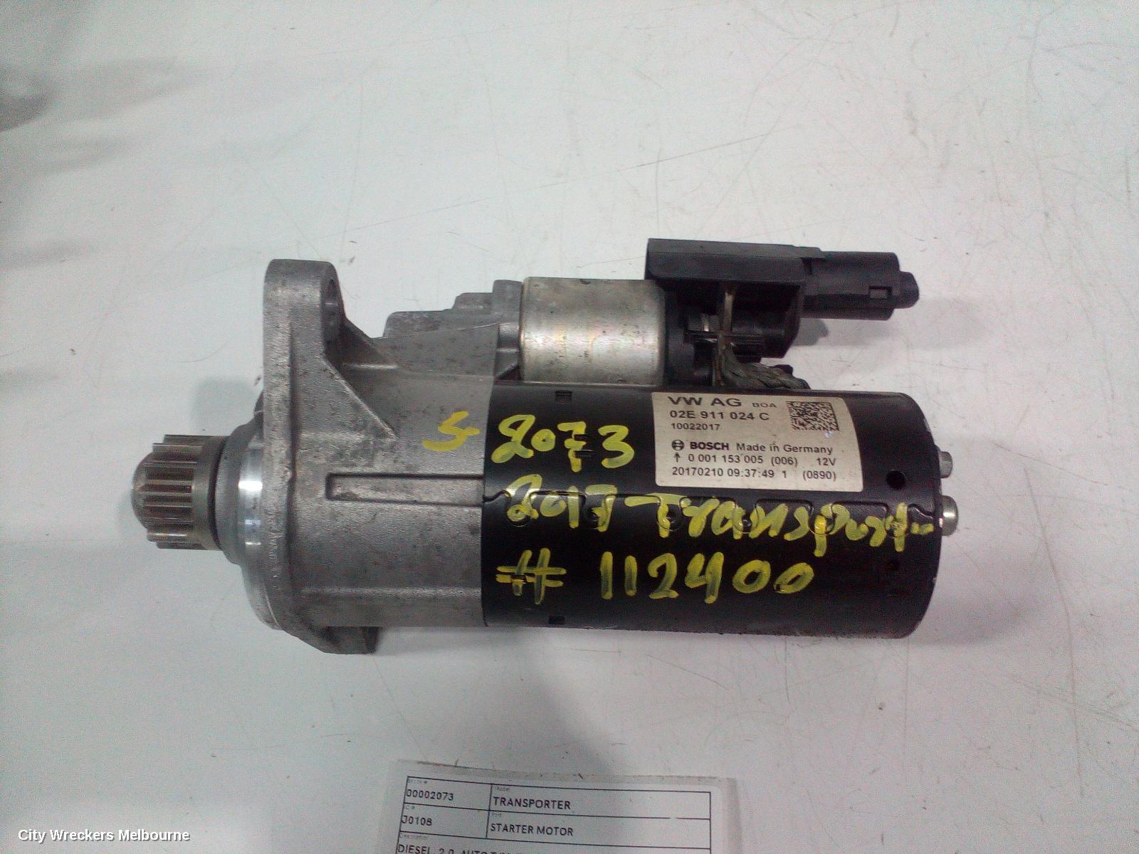 VOLKSWAGEN TRANSPORTER STARTER, DIESEL, 2.0, AUTO T/M, T6, 07/2015 ONWARDS
