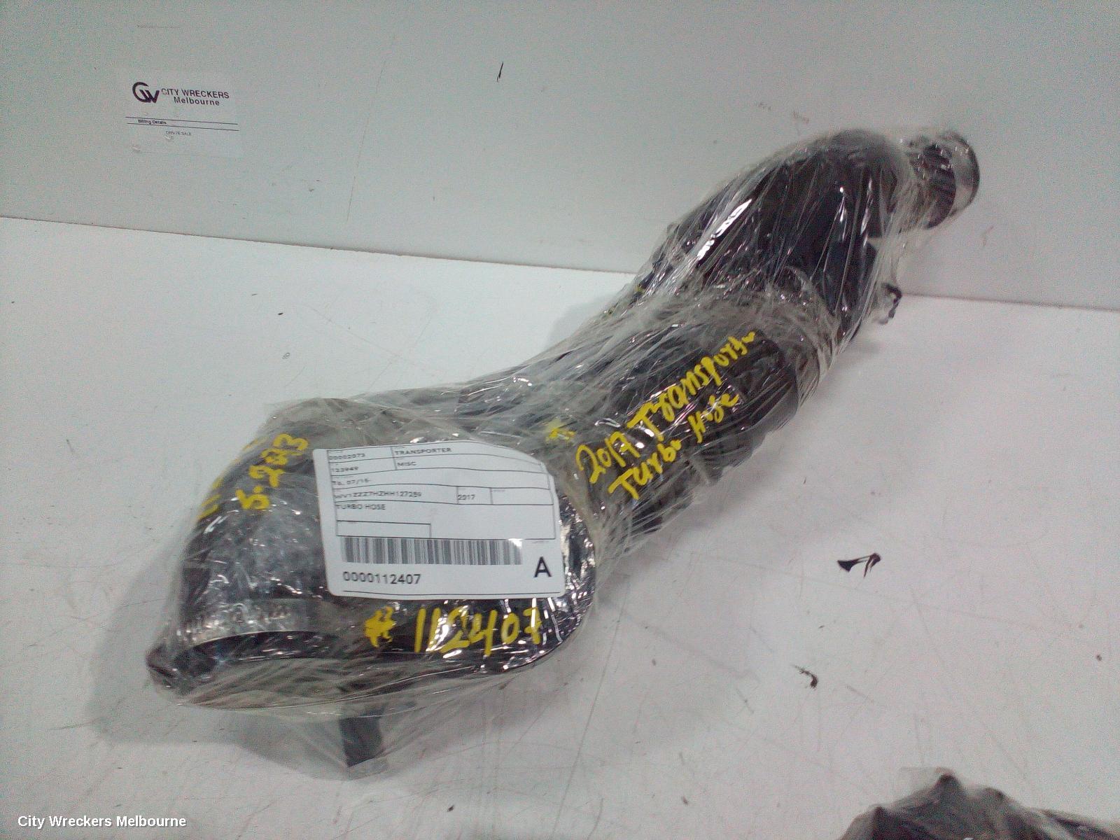 VOLKSWAGEN TRANSPORTER, T6, 07/2015 - 08/2024, TURBO HOSE: 112407